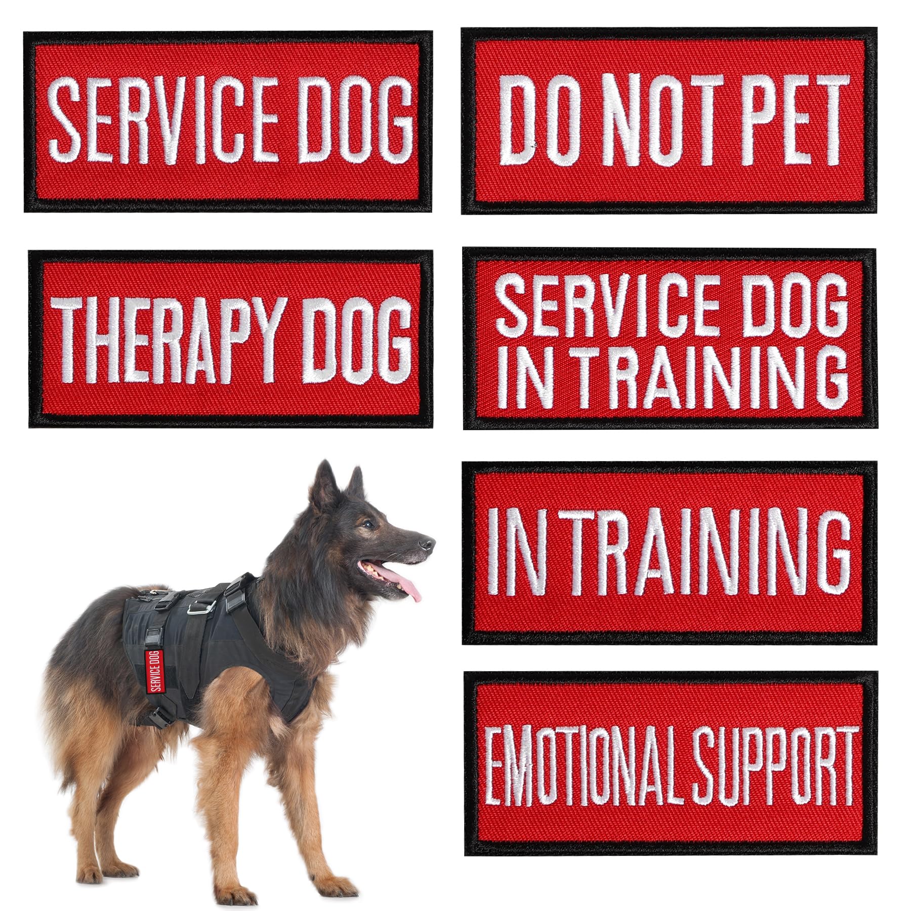 Pistha 12 Pieces Removable Tactical Dog Harness Service Dog Vest Patches Do Not Pet In Training Dog Patches And Emotional Suppor