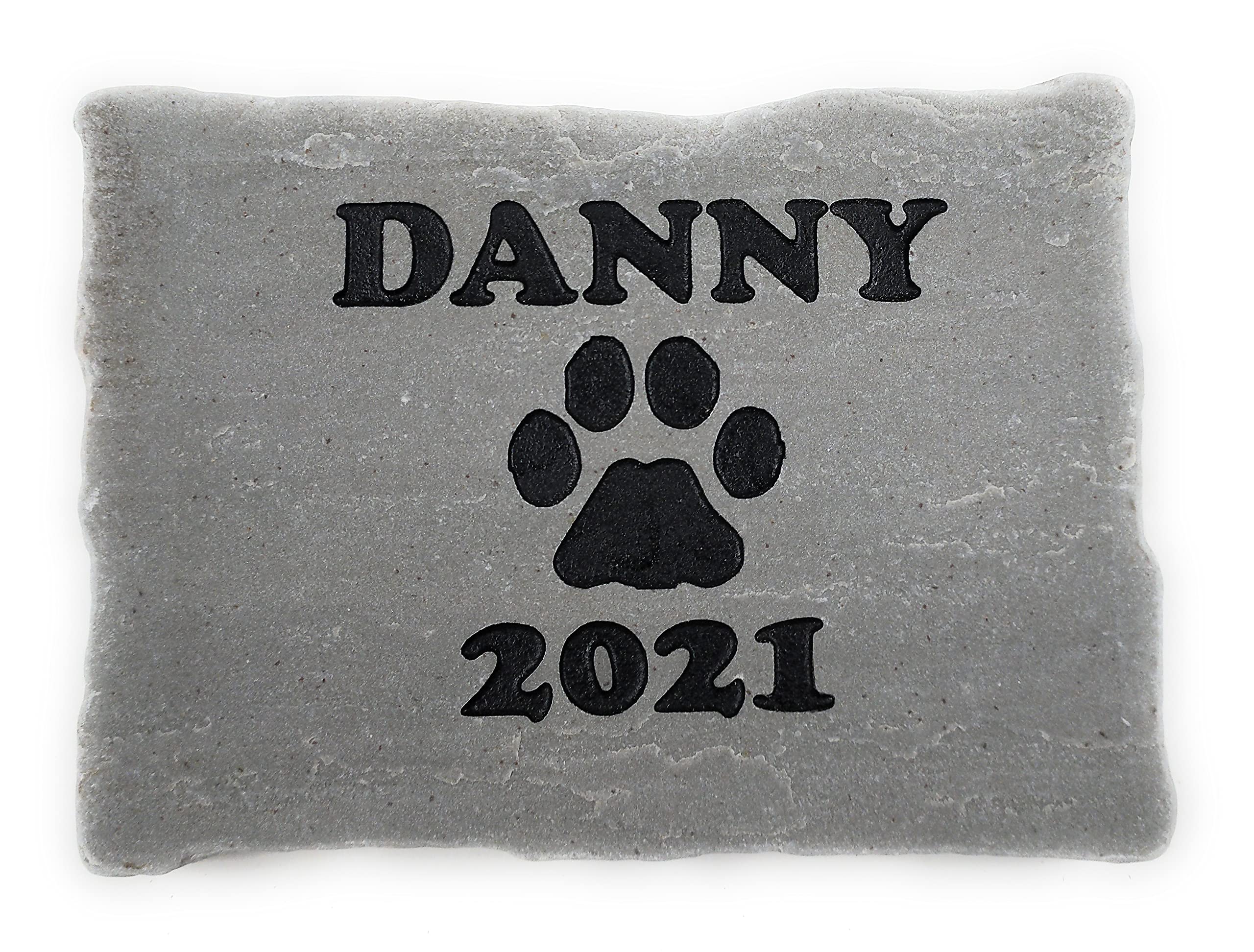 Sandblast Engraved Gray Stone Pet Memorial Headstone Grave Marker Dog Cat Ndpp 6 Inches To 8 Inches