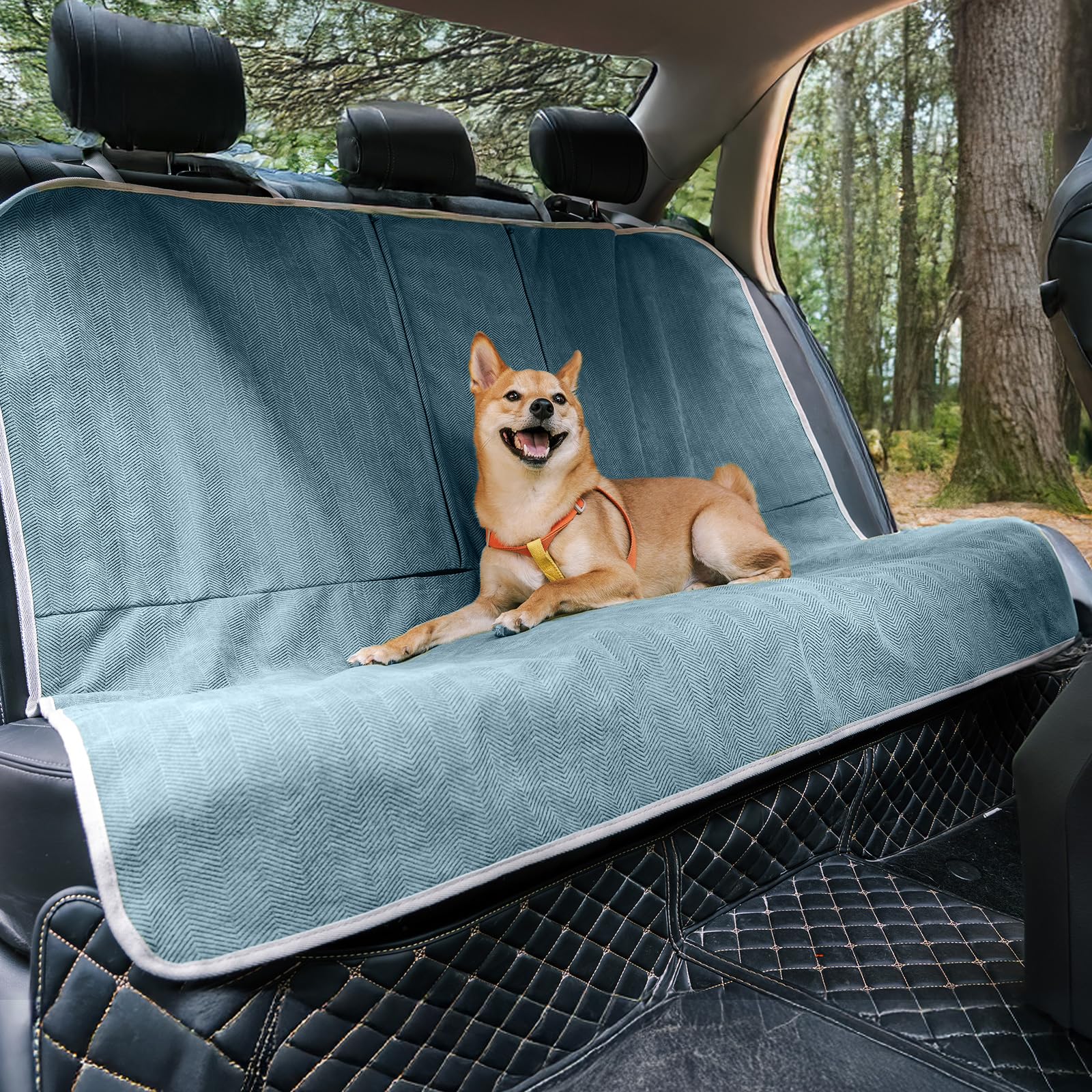 Funny Fuzzy Dog Car Seat Cover For Back Seat, Waterproof, Scratchproof Car Seat Protector For Dogs Nonslip, Dog Back Seat Covers