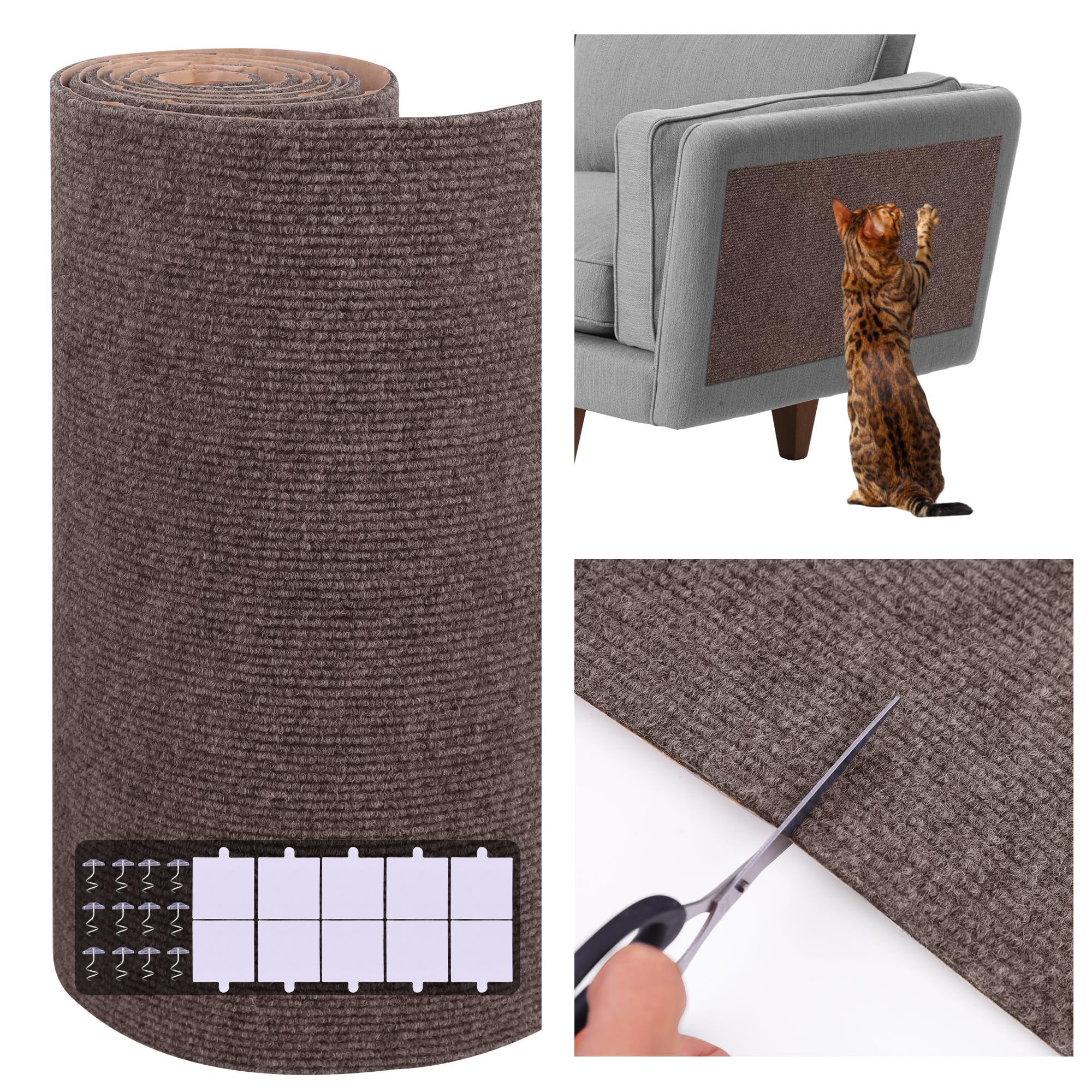 Cat Scratch Furniture Protector Adhesive Trimmable Cloth Couch Anti-Scratch Cover Diy Climb Couch Protector From Cat Claws, Cove