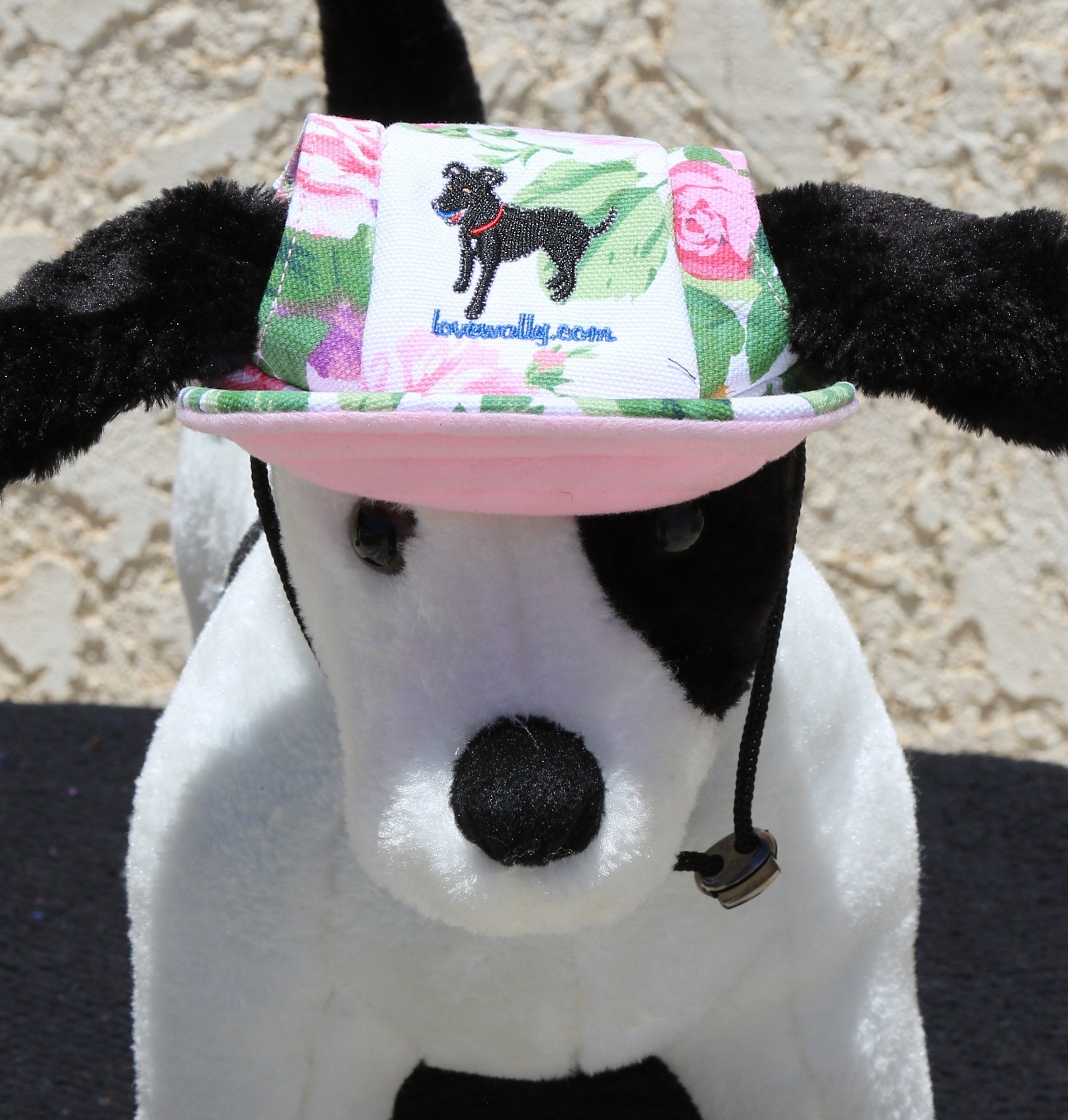 Lovewally Dog Outdoor Pet Hat Pink Floral Adjustable (Large)