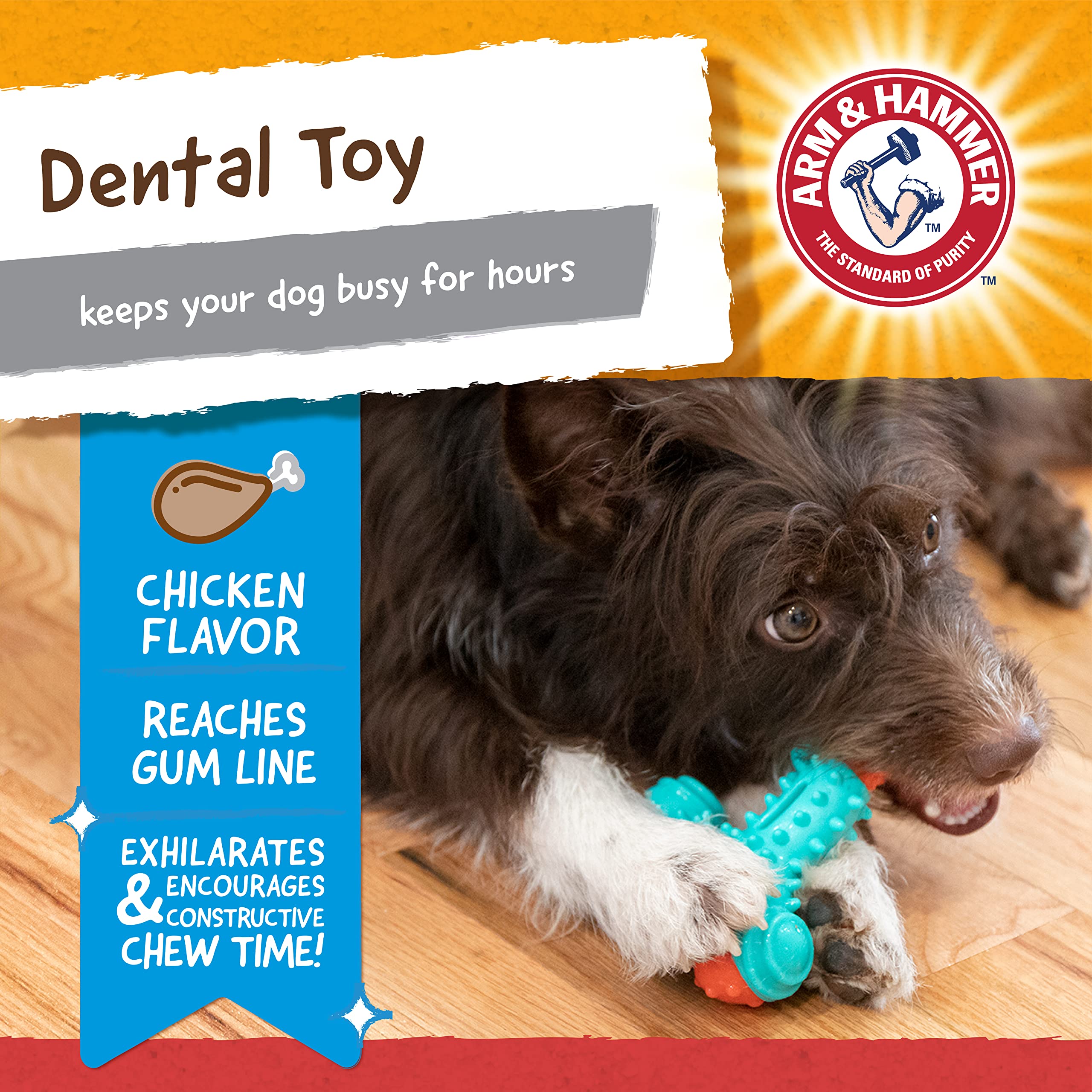 Arm & Hammer for Pets Nubbies Wishbone Dog Dental Toy | Best Dog Chew Toy for Moderate Chewers | Helps Reduce Plaque & Tartar |