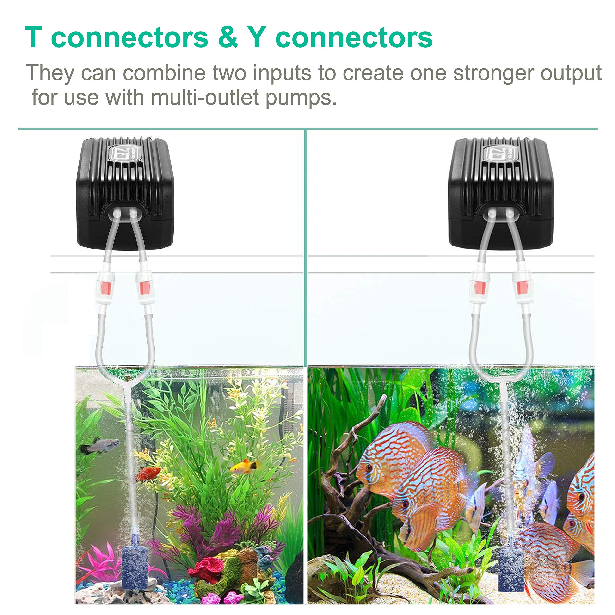 Dekago Aquarium Air Pump Accessories Kit With 80 Inch Standard Clear Airline Tubing, Air Stones, Check Valves, Suction Cups And Connectors For Fish Tank