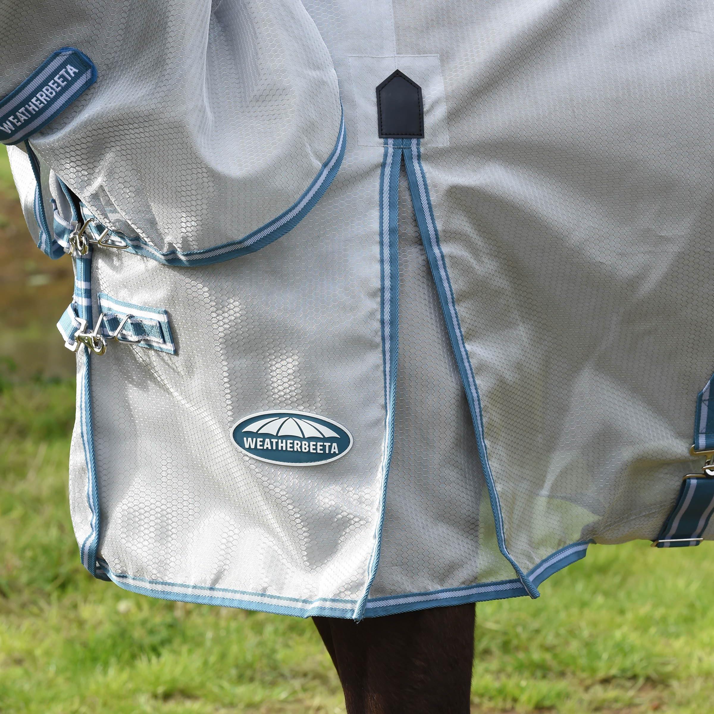 Weatherbeeta Comfitec Hexi Shield Combo Neck, Silver/Teal Blue, 78'