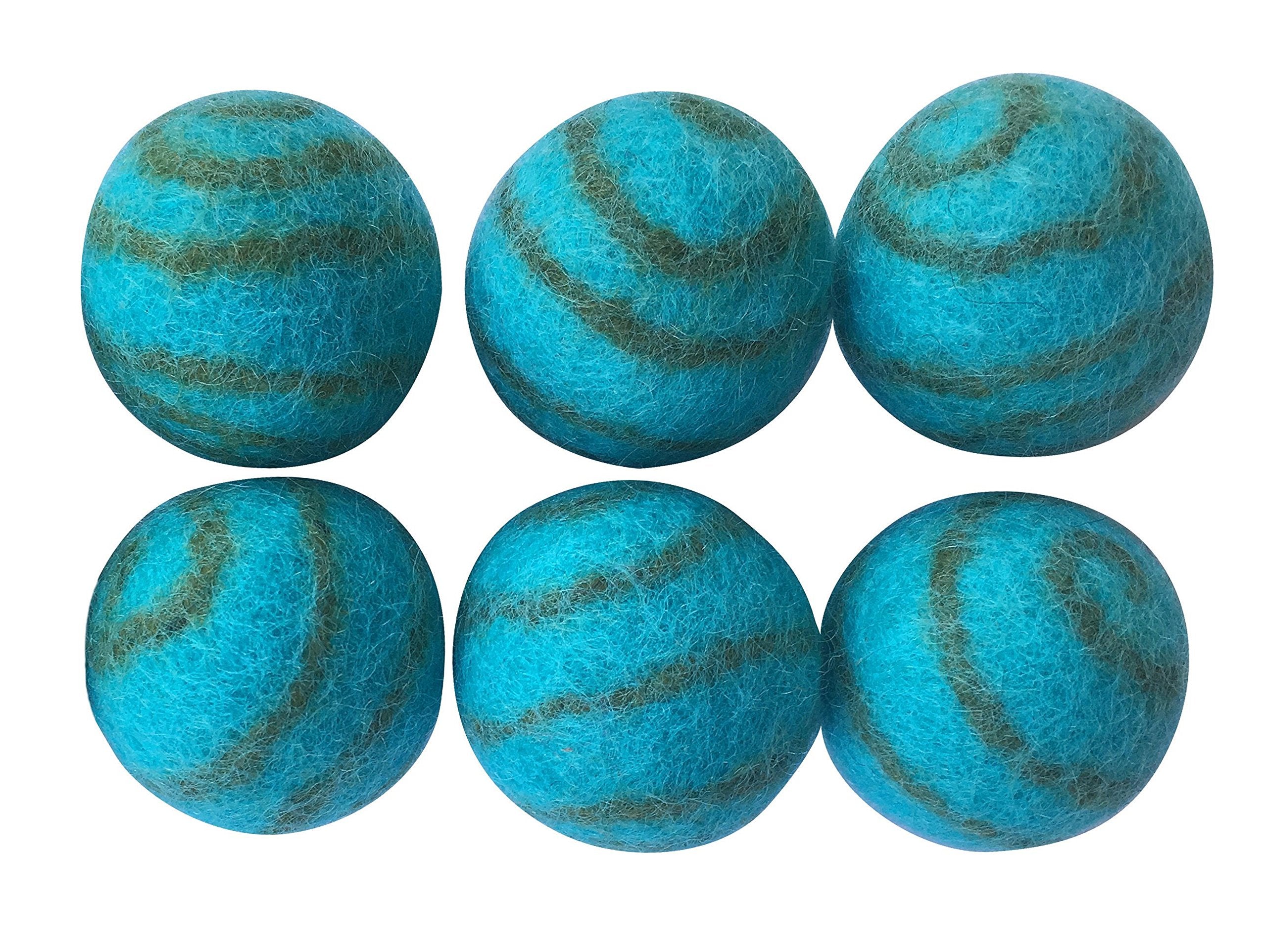 Pet Pizazz 100% Wool EcoFriendly Cat Ferret Small Dog Ball Toy 6Pack