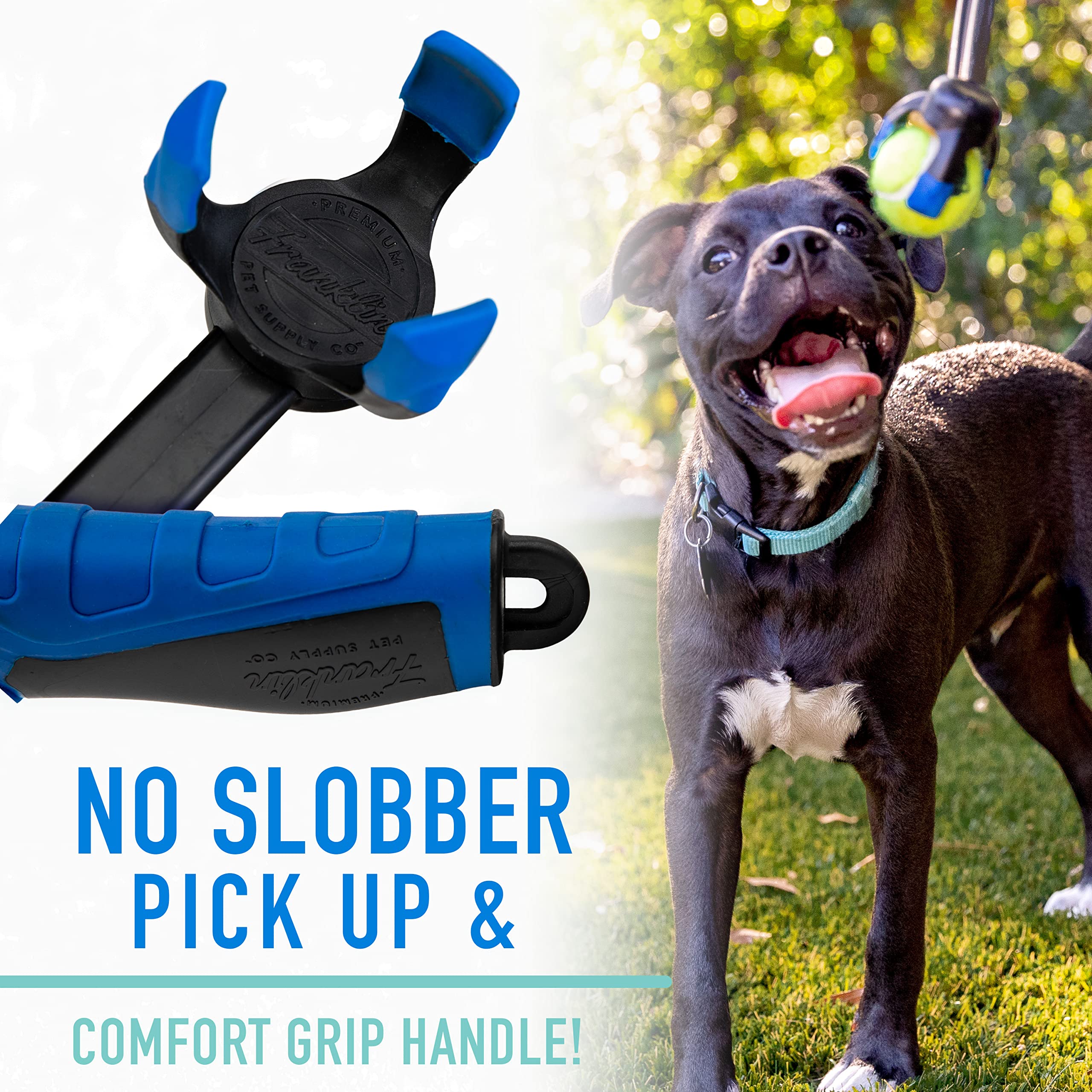 Franklin Pet Supply Tennis Ball Launcher for Dogs - Durable, Blue/Black, Model 90100Z, Perfect for Large & Small Dogs