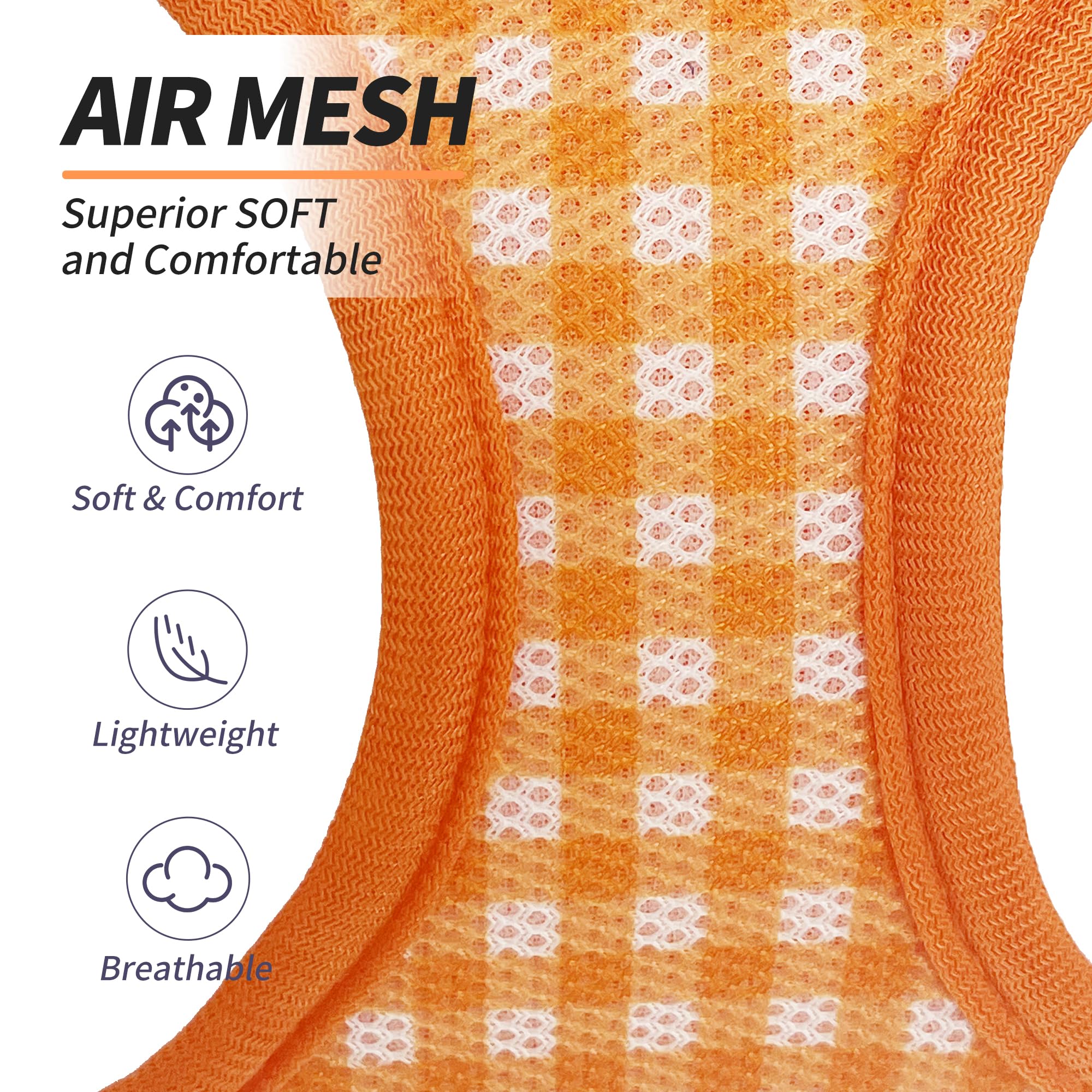 AIITLE Medium Dog Harness - Breathable Mesh with Plaid Design & Dual D-Rings - Secure Fit for Camping, Hiking & Daily Adventures