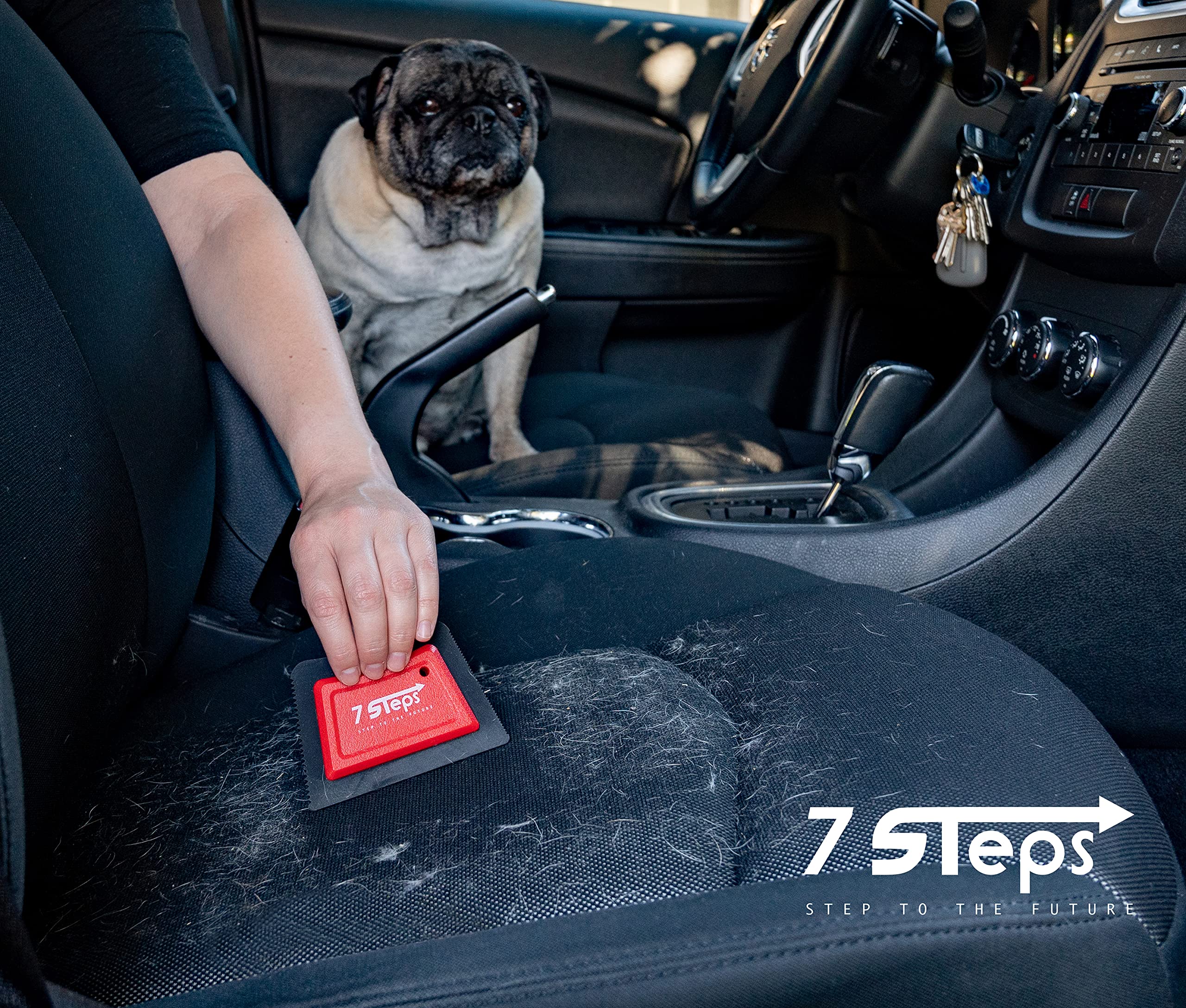 7 Steps - Mini Pet Hair Lint Fur Remover Detailer - Dog Cat Hair Remover - Auto Detailing Car Carpet Couch Furniture