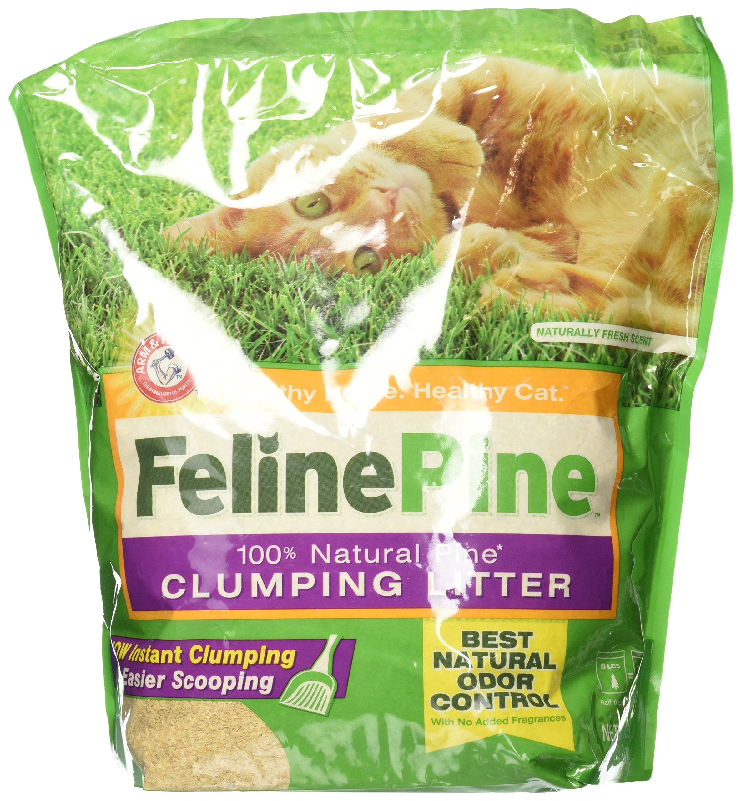 Feline Pine Clumping Litter For Cats, 8 Lbs