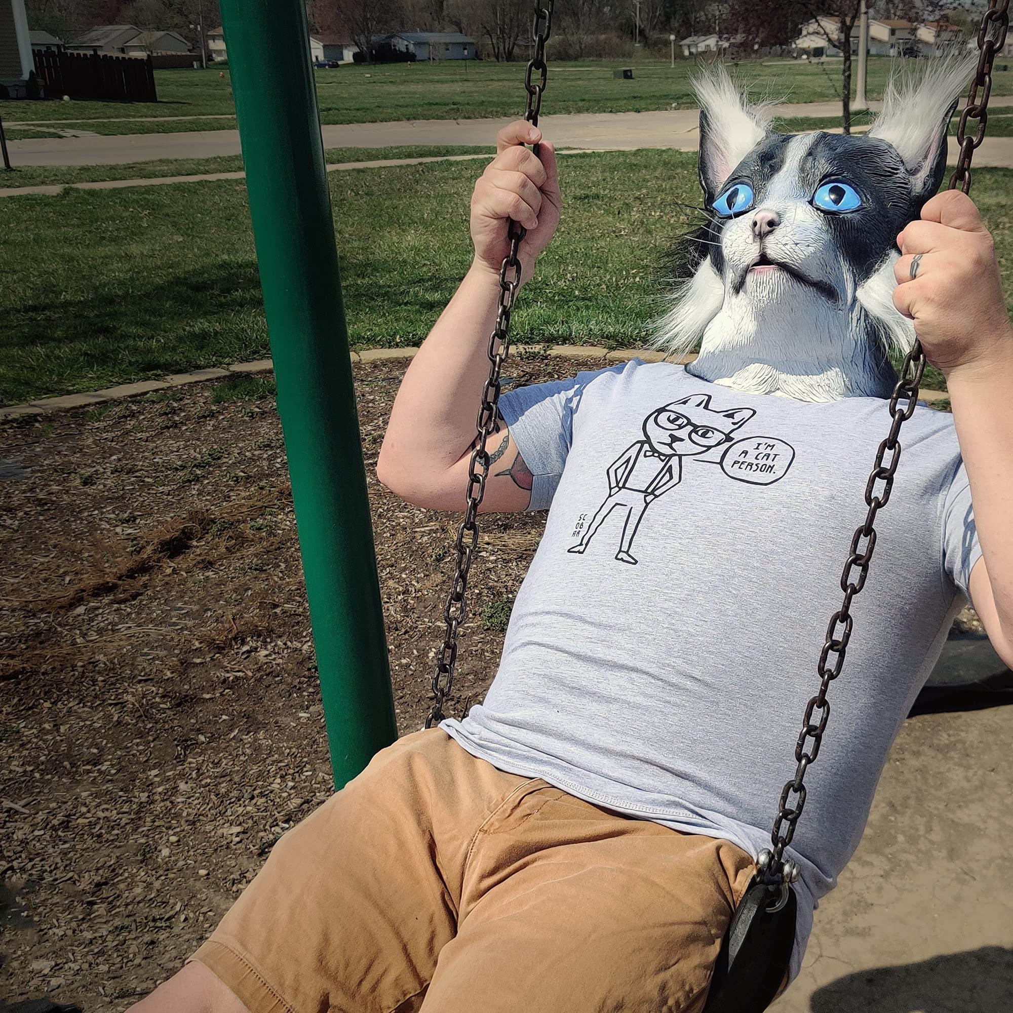 Cat/Dog Person T-Shirt (Cat Grey, X-Small)