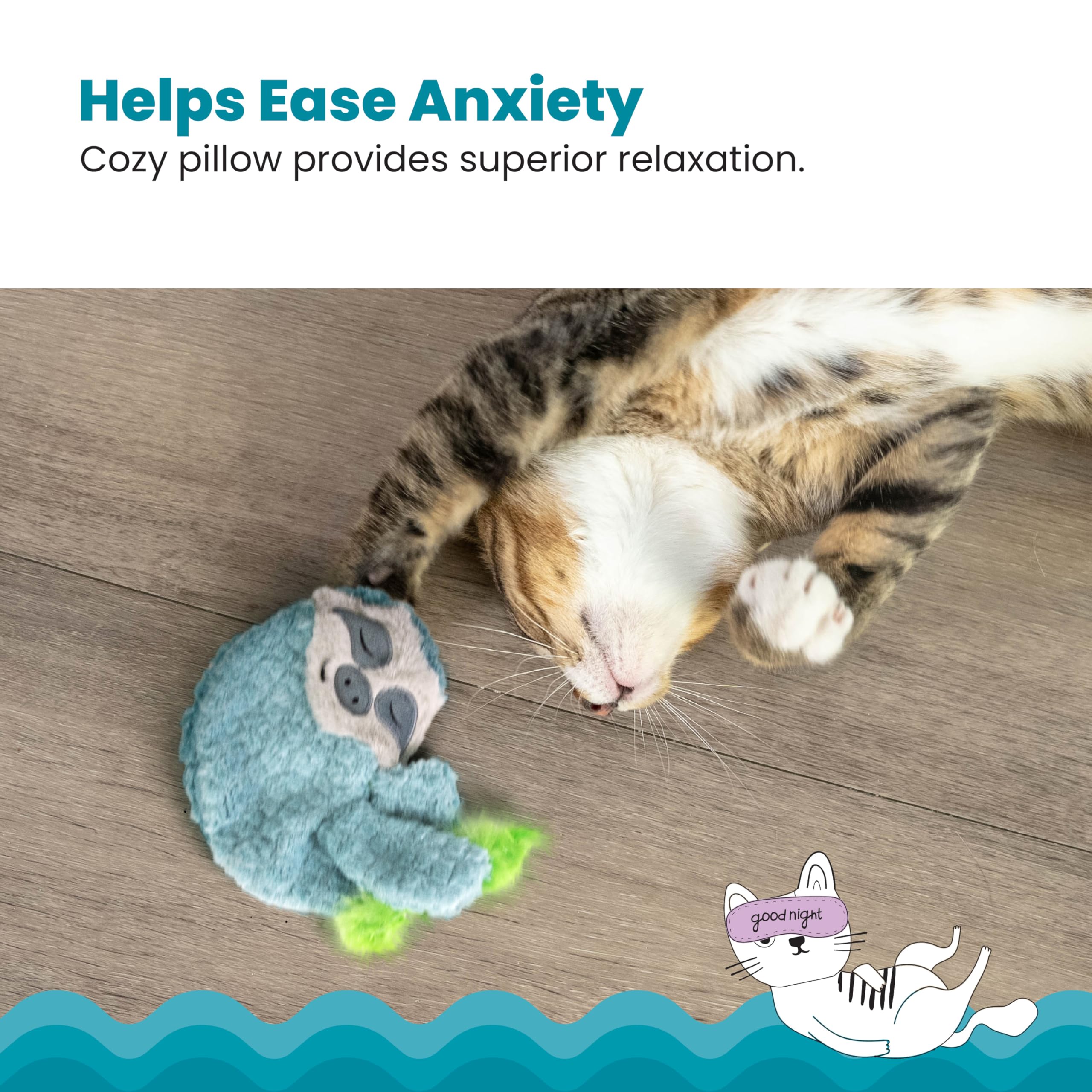 Catstages Purr Pillow Snoozin Sloth Soothing Plush Cat Toy