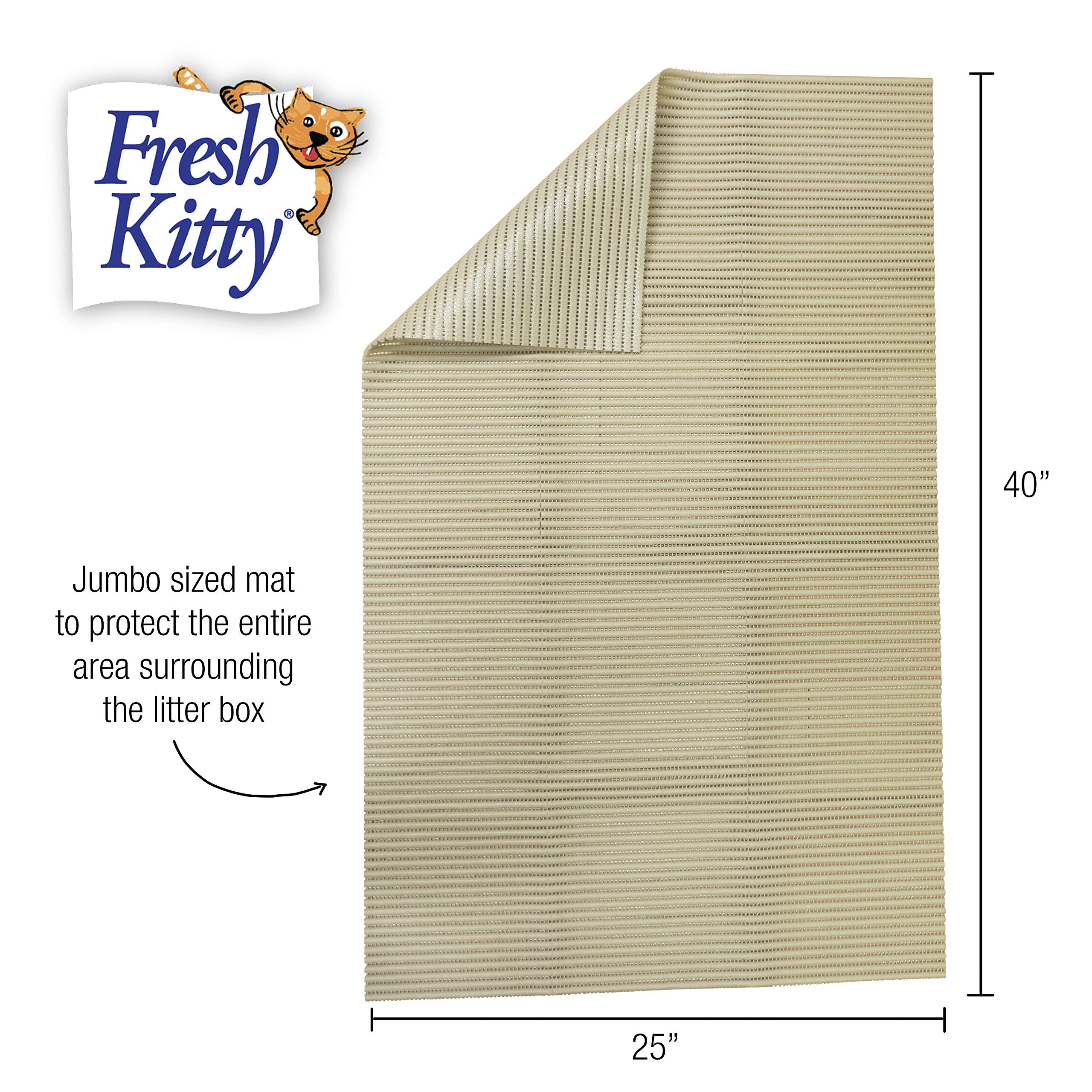 Fresh Kitty Durable Xl Jumbo Foam Litter Mat – Bpa And Phthalate Free, Water Resistant, Traps Litter From Box, Scatter Control, Easy Clean Mats 40'X25' (9027)