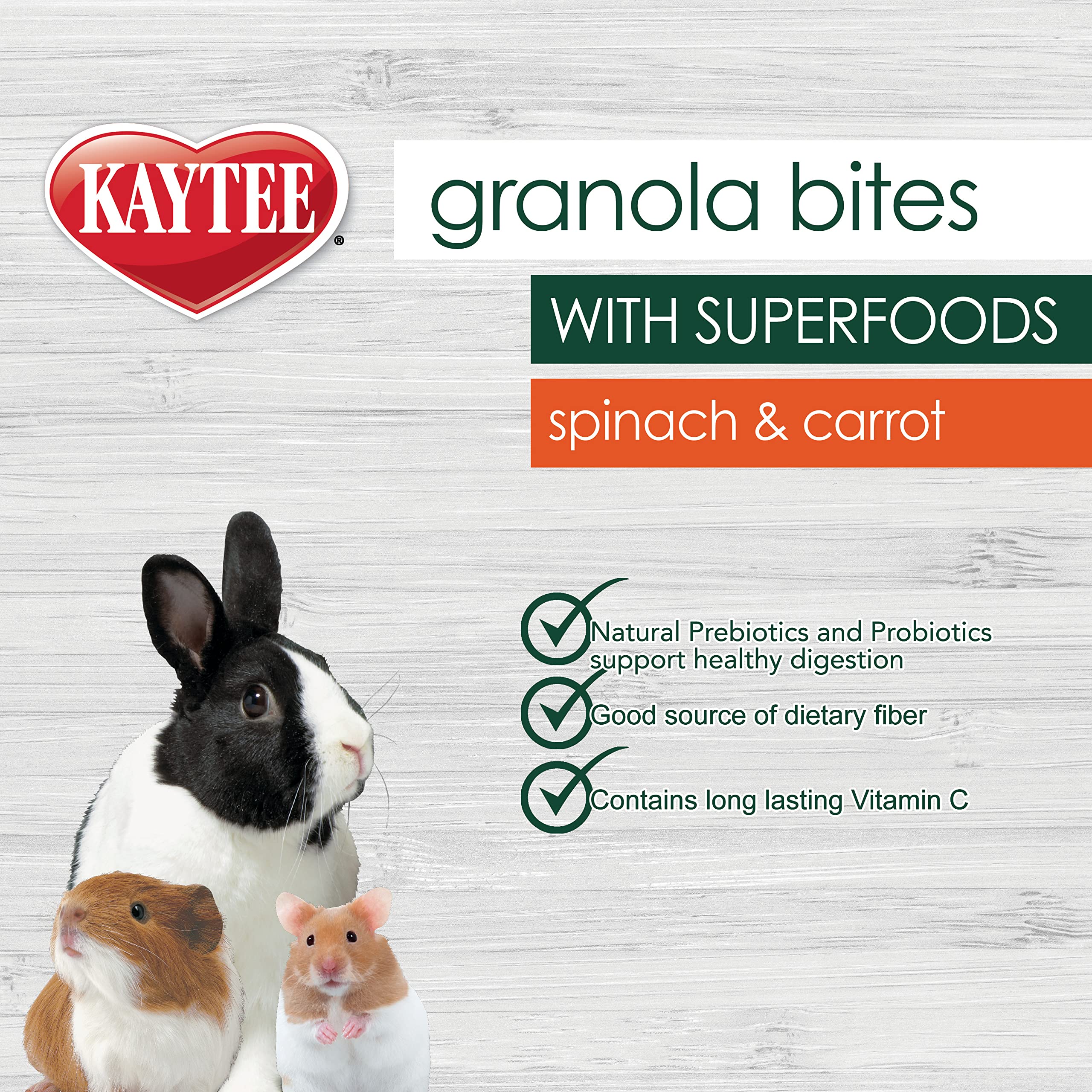Kaytee Granola Bites with Super Foods Spinach and Carrot