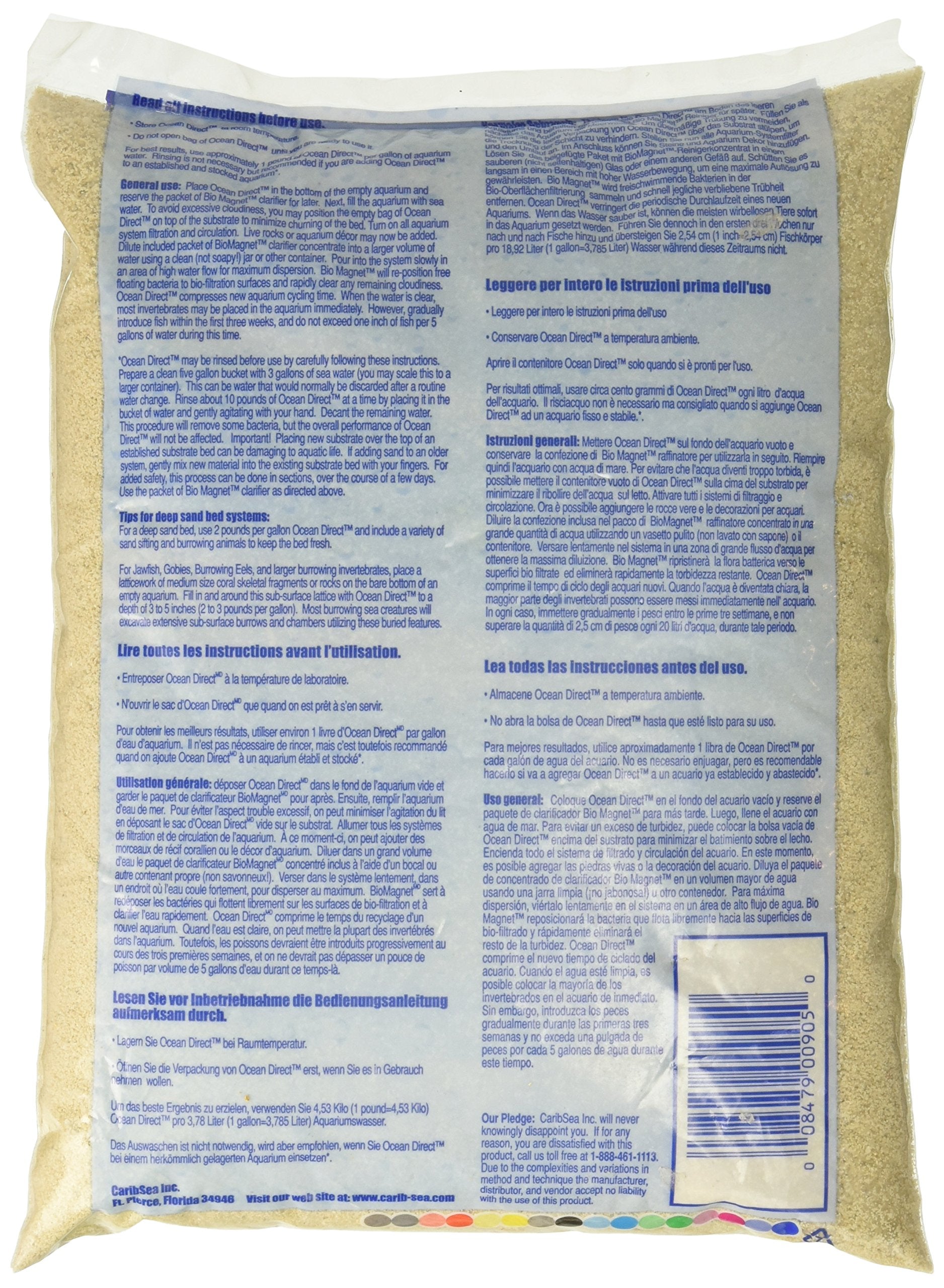 Carib Sea Acs00905 Ocean Direct Natural Live Sand For Aquarium, 5-Pound