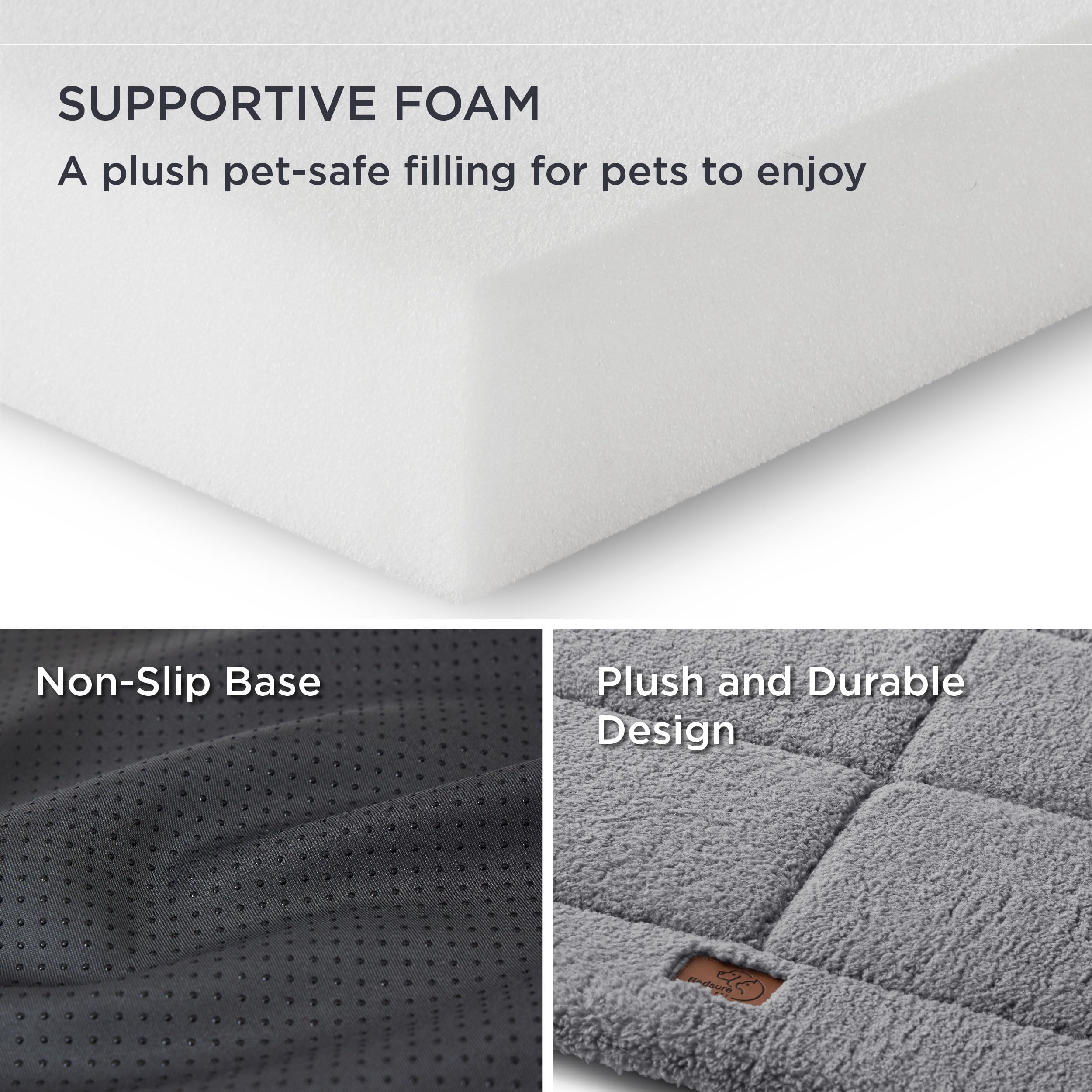 Bedsure Washable Dog Bed For Extra Large Dogs, Reversible Foam Floor Pet Mat, Lightweight Travel Flat Puppy Mattress For Indoor