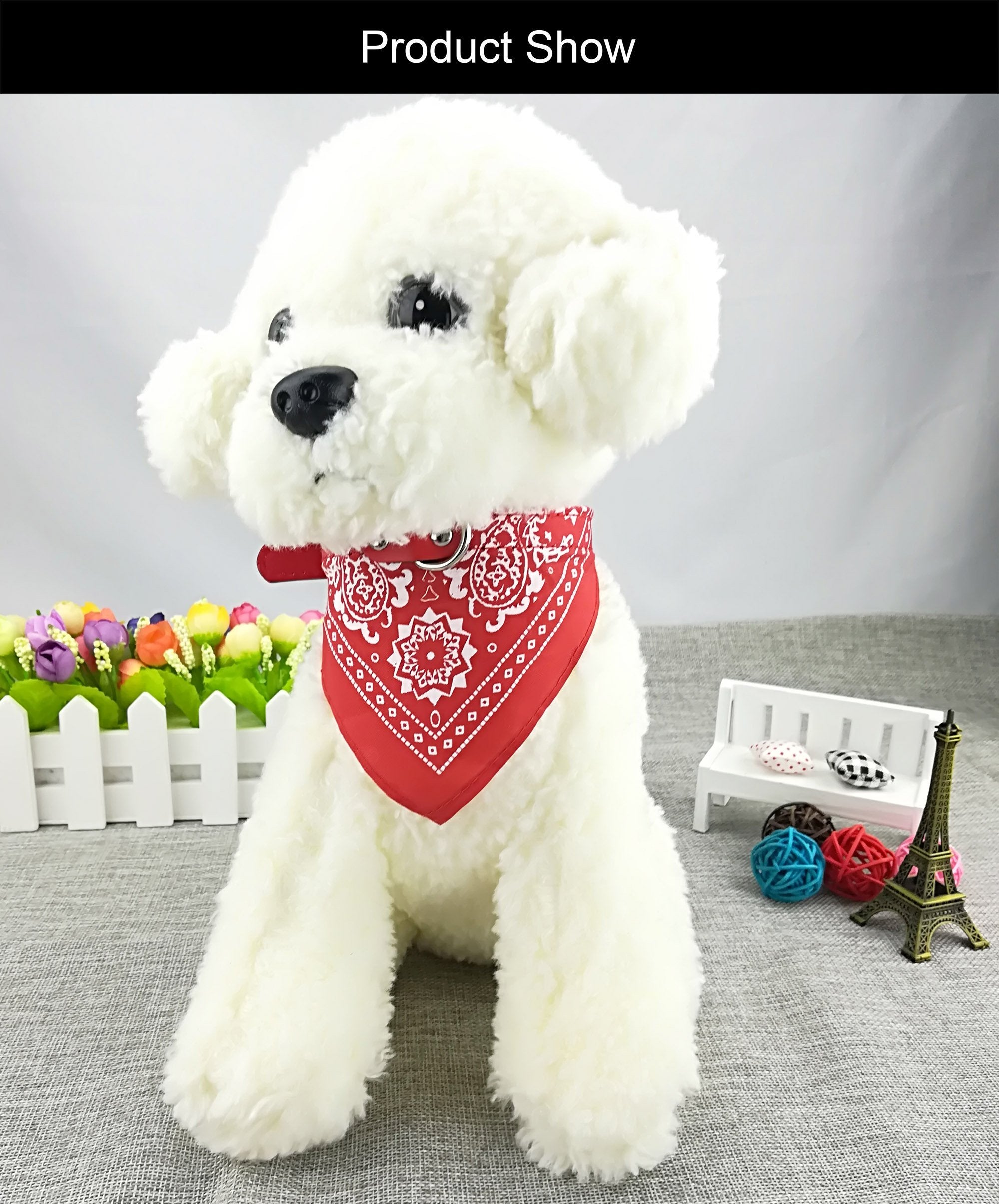 Newtensina Fashion Dog Bandana Collar Dog Collar Boy Medium Bandana Puppy Bandana With Collar For Dogs - Red - Xl