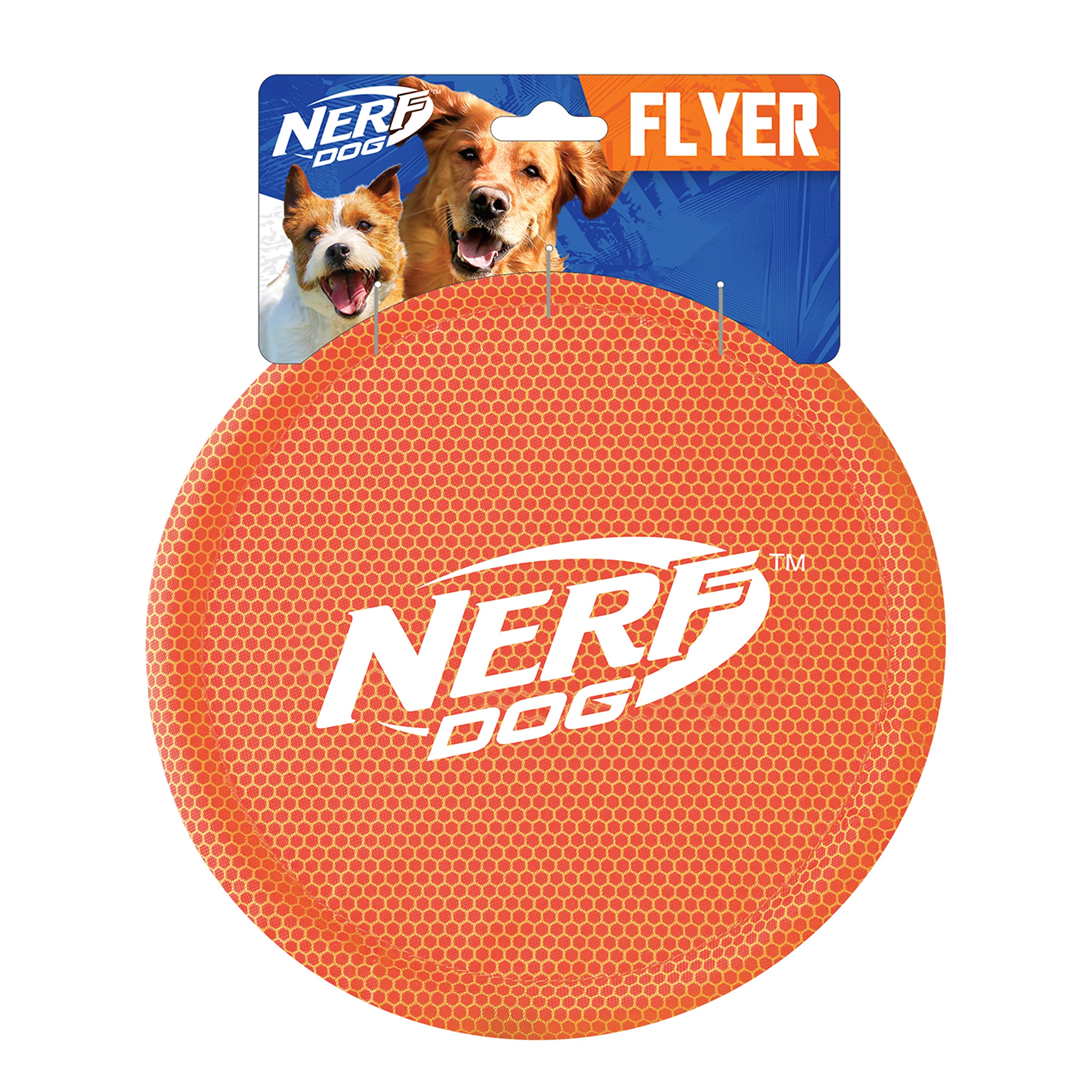 Nerf Dog Nylon Flyer Dog Toy, Flying Disc, Lightweight, Durable And Water Resistant, Great For Beach And Pool, 9 Inch Diameter, For Medium/Large Breeds, Single Unit, Orange