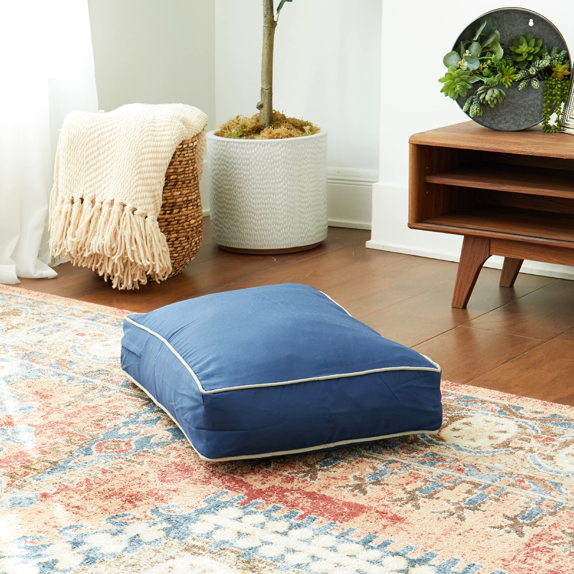 Casey Extra Small (24 X 18 In.) Navy Rectangle Indoor/Outdoor Pillow Style Dog Bed
