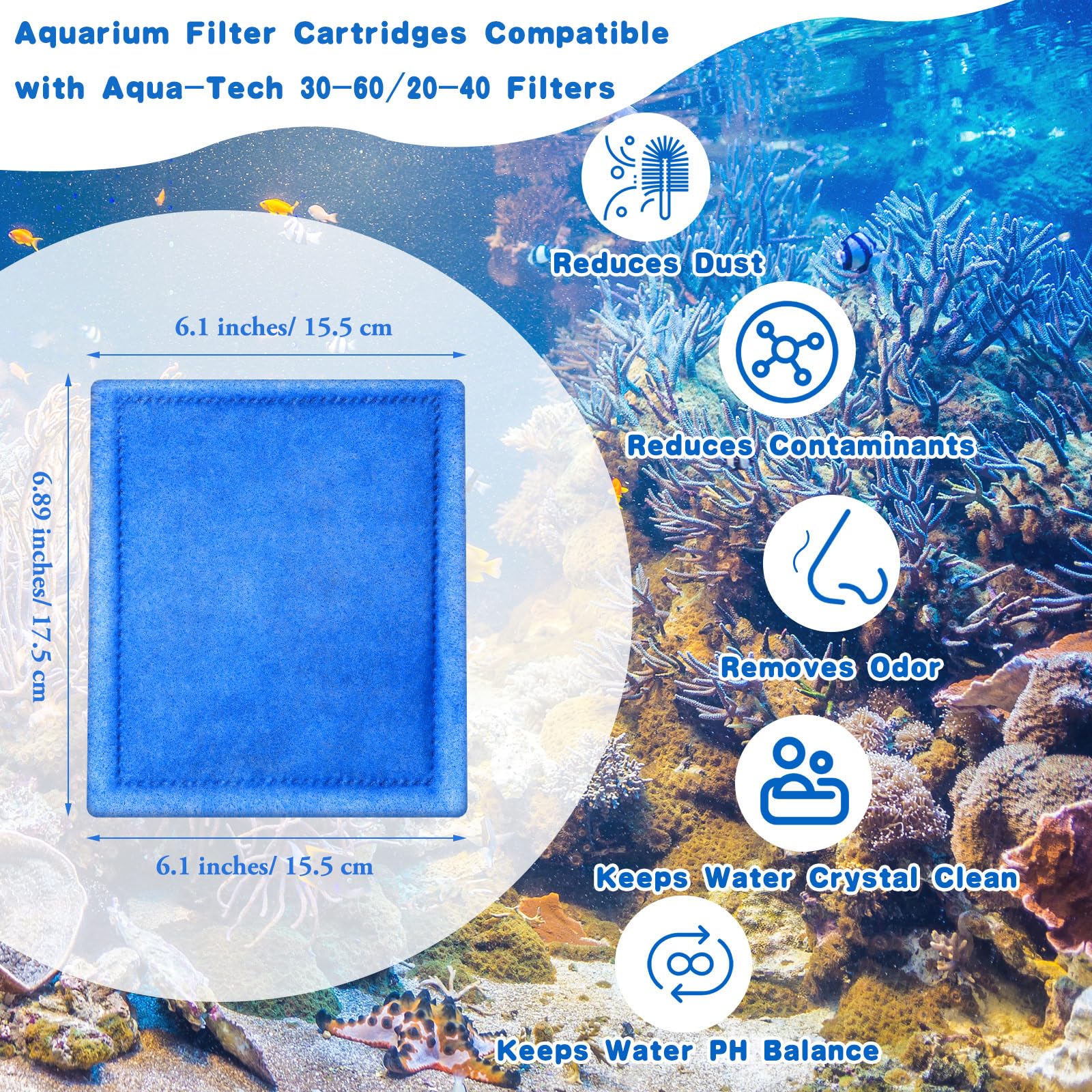 Preboun 24 Pcs Aquarium Filter Cartridge Compatible With Aquatech Ez Change #3 Fish Tank Filter Cartridge Compatible With Aquate
