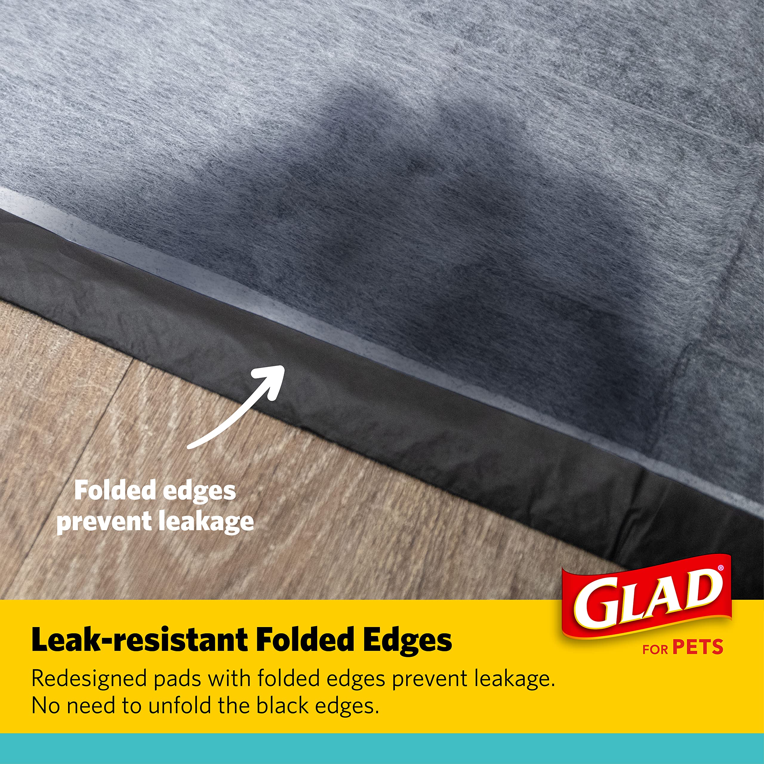 Glad For Pets Activated Charcoal Dog Training Pads, Small Size 17.5' X 23.5' | Odor Absorbing, Pee Pads For Dogs | Perfect For Training New Puppies, Grey, 120 Count