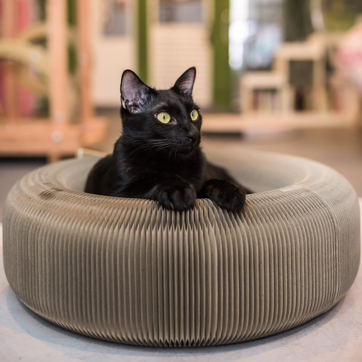 Elegant Home Fashions Cat Donut Bed Recycle Cardboard, Brown, 22.8''X 6.7'' (Dj-Cbd01001)