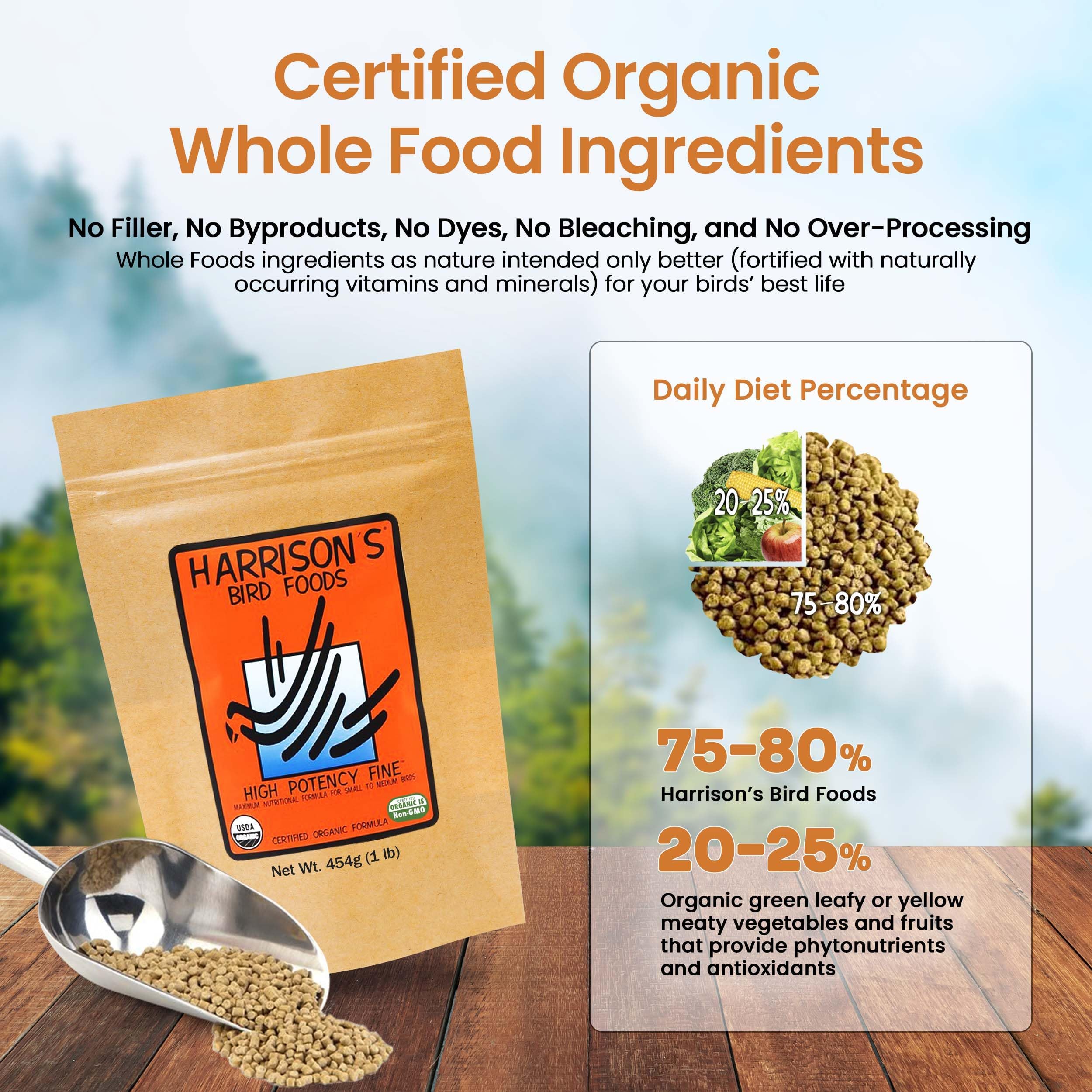 Harrisons Bird Foods High Potency Fine 1lb Certified Organic Non-GMO Formula