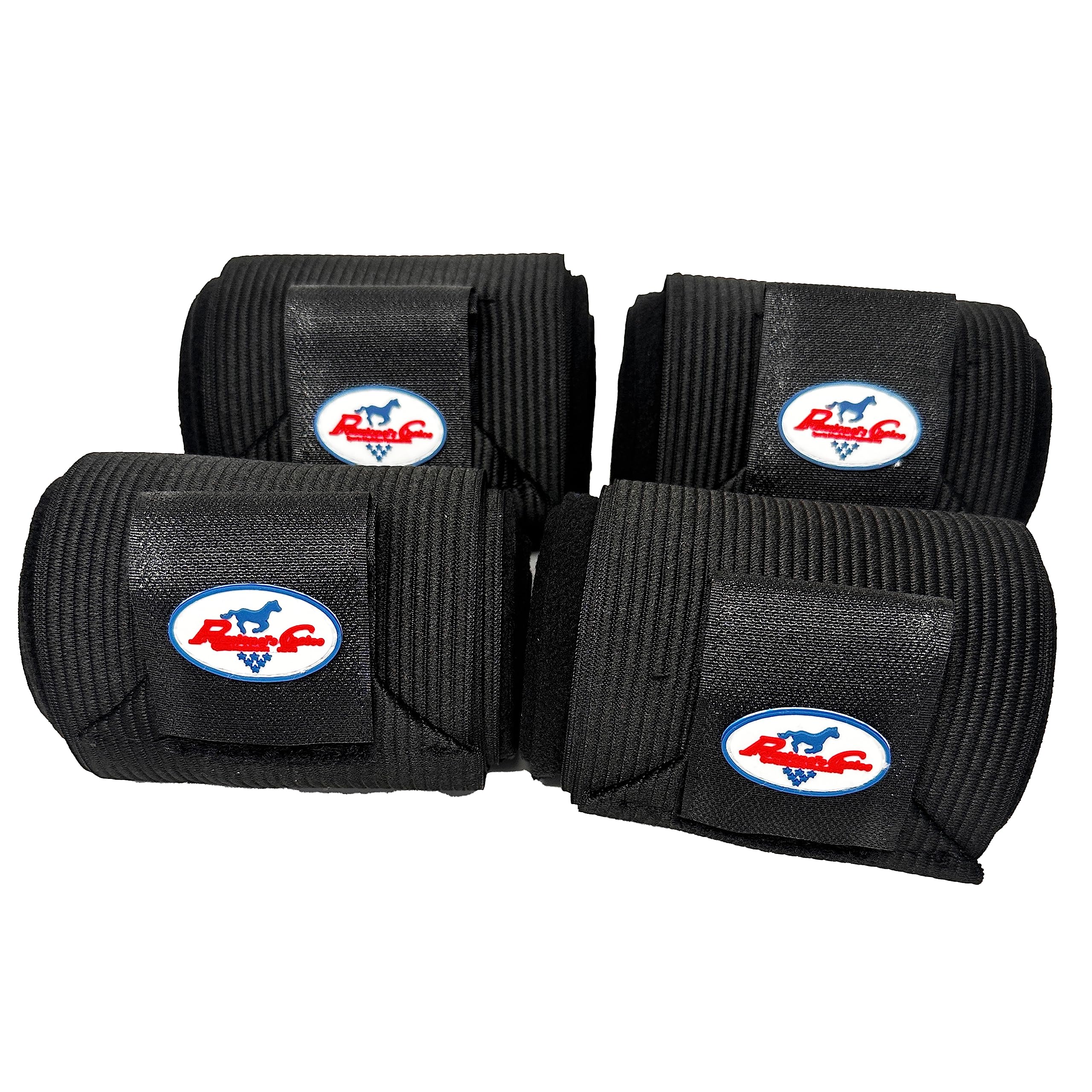 Professionals Choice Equine Combo Bandage Wraps Value Pack, Set Of 4 (Universal Size, Black)