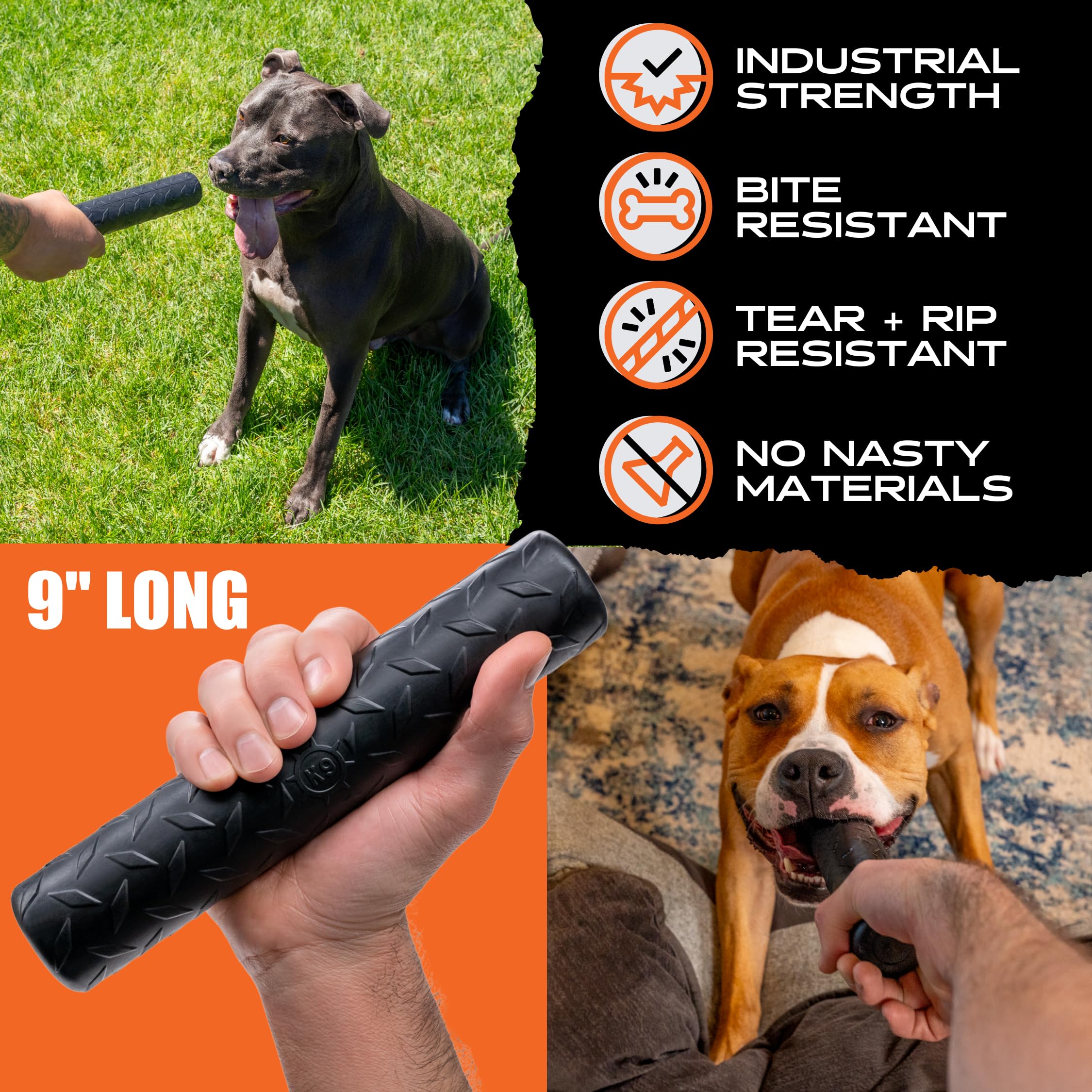 Monster K9 Indestructible Chew Stick - Lifetime Replacement - Medium & Large Breeds - Ultra Durable For Aggressive Chewers - Che