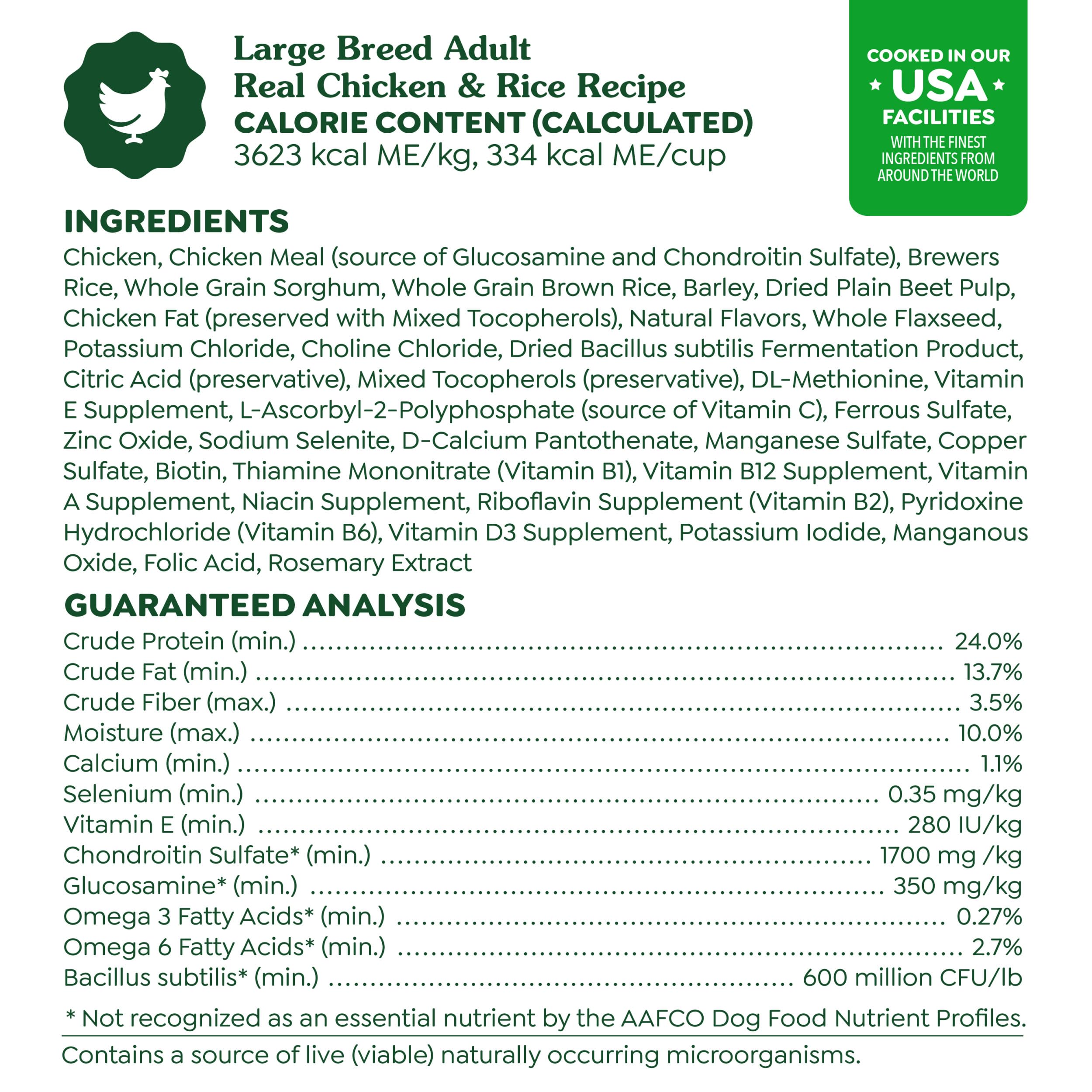 Greenies Smart Essentials Large Breed Adult High Protein Dry Dog Food Real Chicken & Rice Recipe, 30 lb. Bag