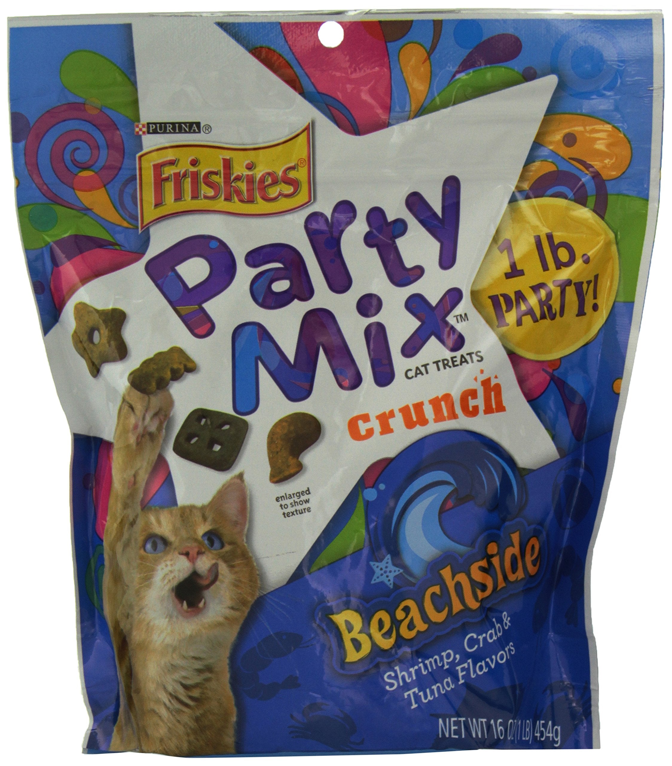 Friskies Party Mix Cat Treats, Beachside Crunch, 16-Ounce Pouch, Pack Of 1