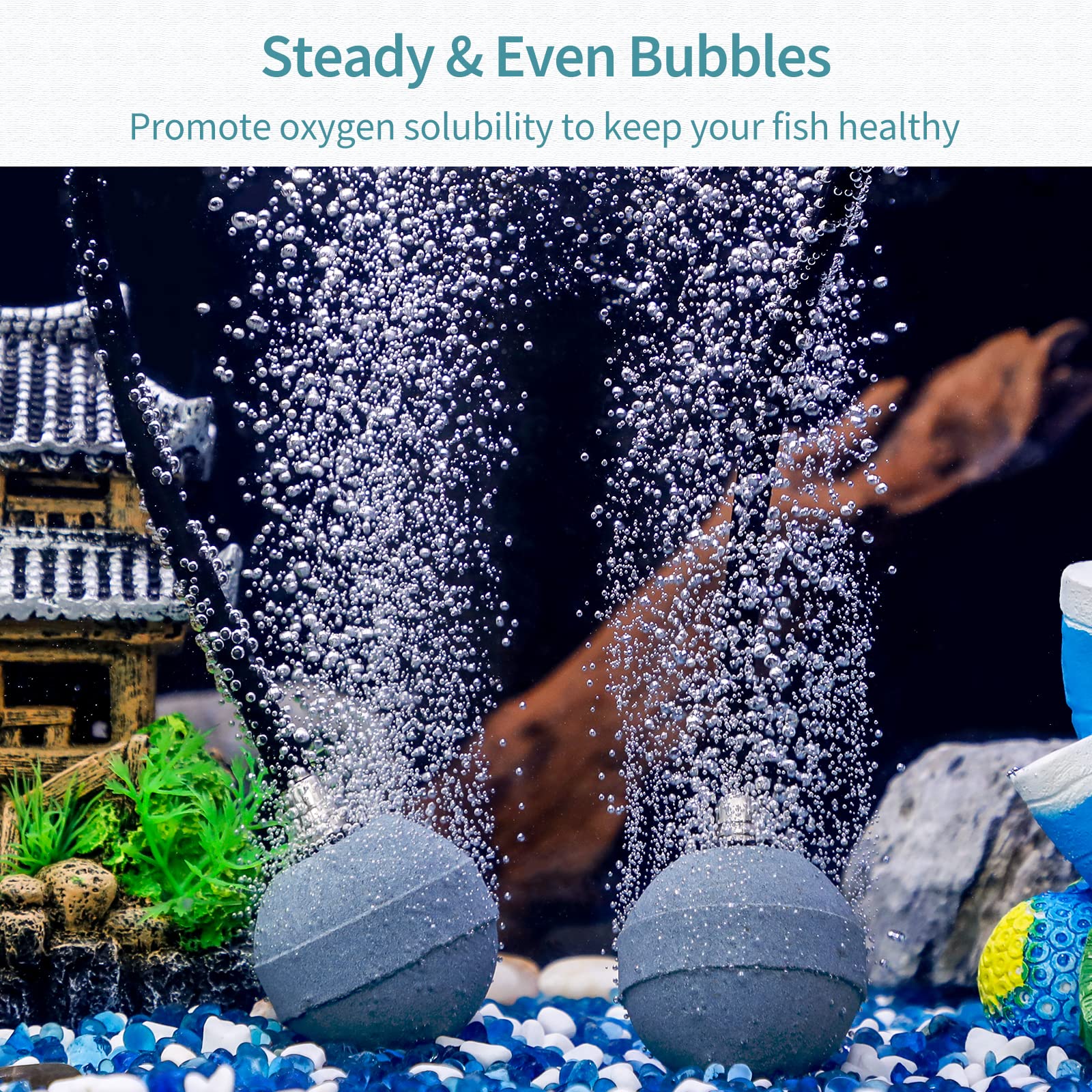 Pawfly Aquarium Air Stone Ball 2 Inch, Airstones For Aquarium Fish Tank Bucket Hydroponics Pond And Dwc Reservoir, 4 Pack