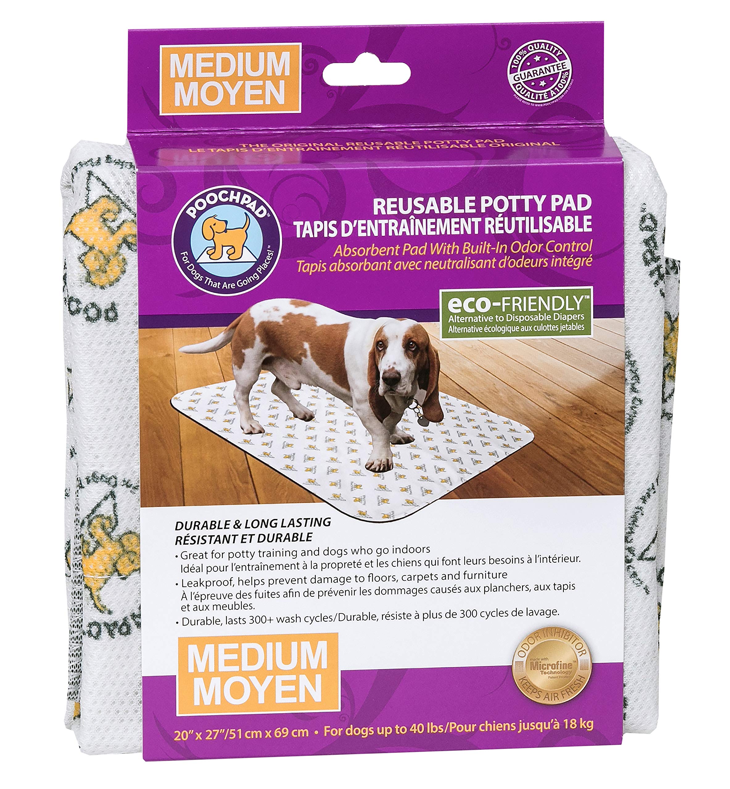 PoochPad Original Washable, Reusable Potty Pad (Medium) - Unmatched Odor Control, Leakproof Puppy Training Pee Pad