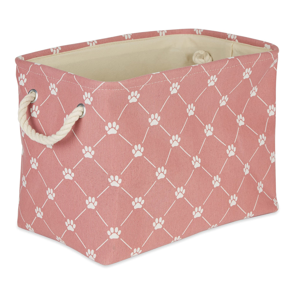 Bone Dry Pet Storage Collection Paw and Bone Print, Medium Rectangle, 16x10x12, Rose Trellis