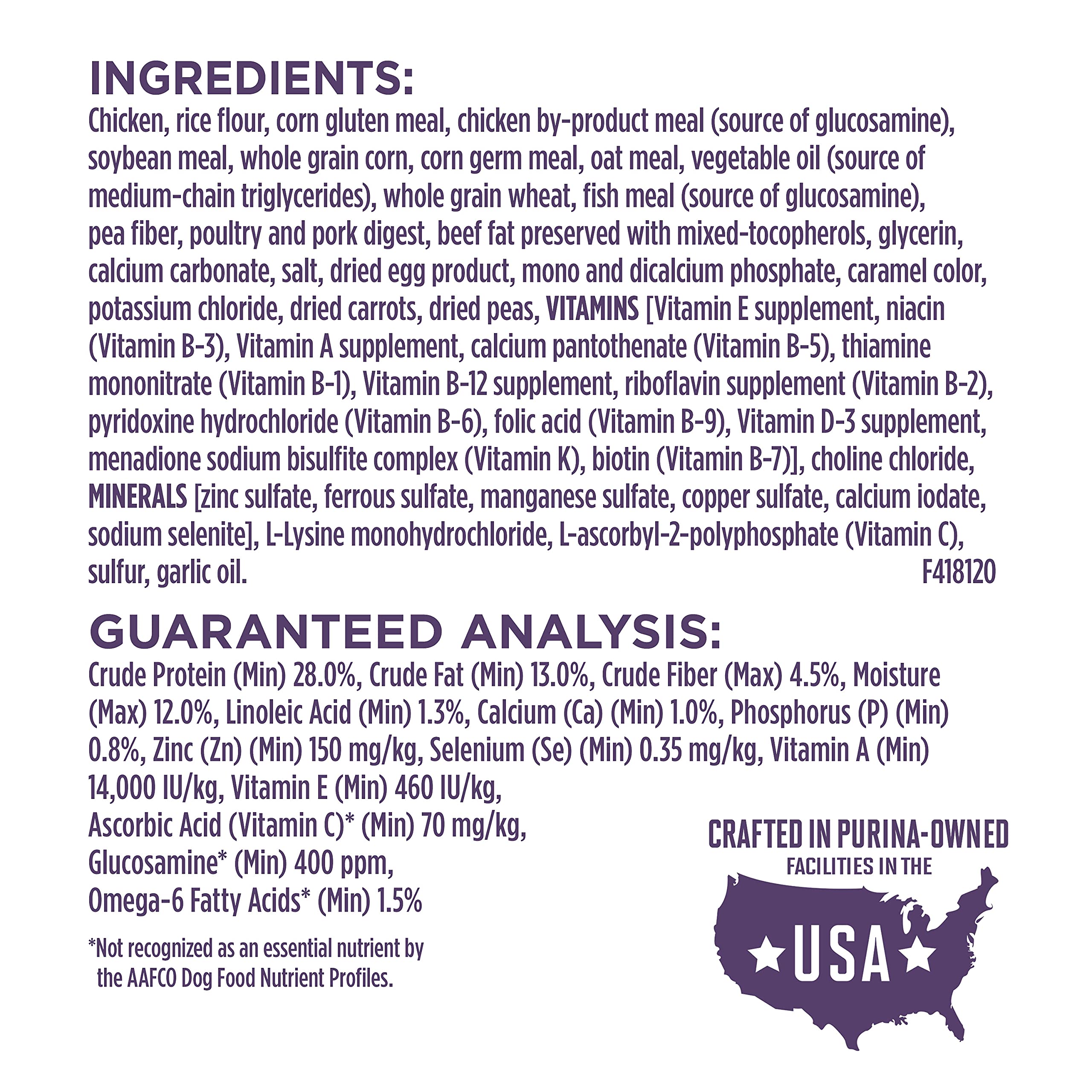 Purina ONE High Protein Dry Senior Dog Food Plus Vibrant Maturity Adult 7 Plus Formula - 8 lb. Bag
