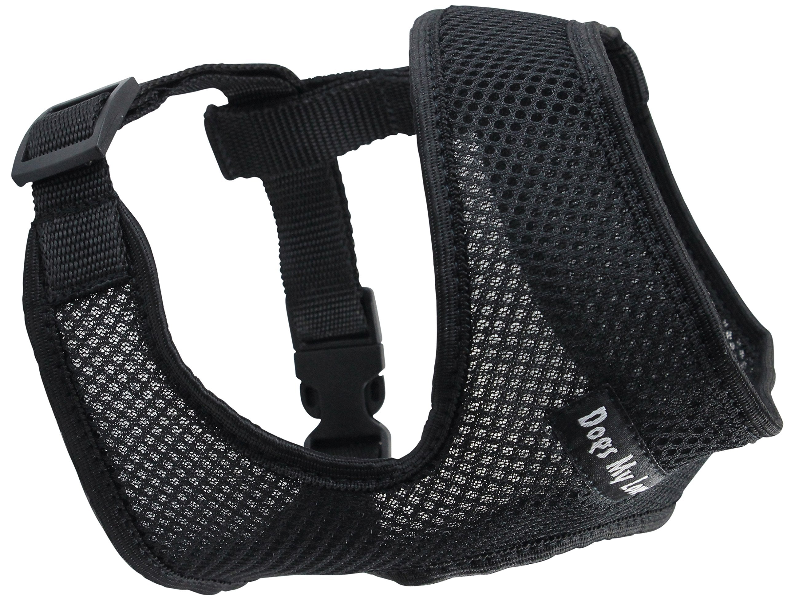 Dogs My Love Soft Mesh Walking Harness For Dogs And Puppies 6 Sizes Black (M (Neck Max: 13'; Chest Girth: 16'-21'))