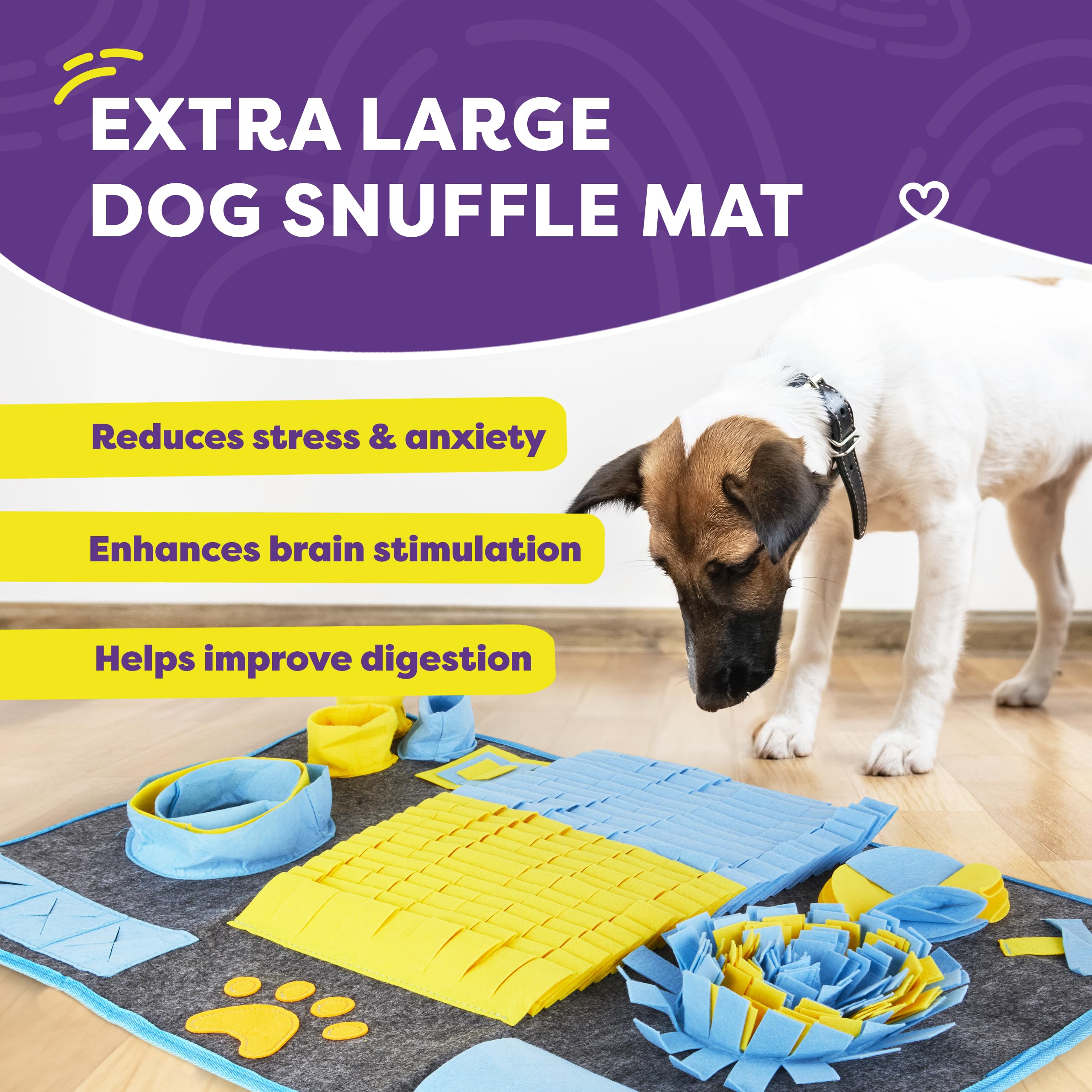 Hertzko Xl Snuffle Mat For Dogs Snuffle Mat For Small And Big Dog - Stimulation Toys For Pets - Extra Large Feeding Mats, Activi