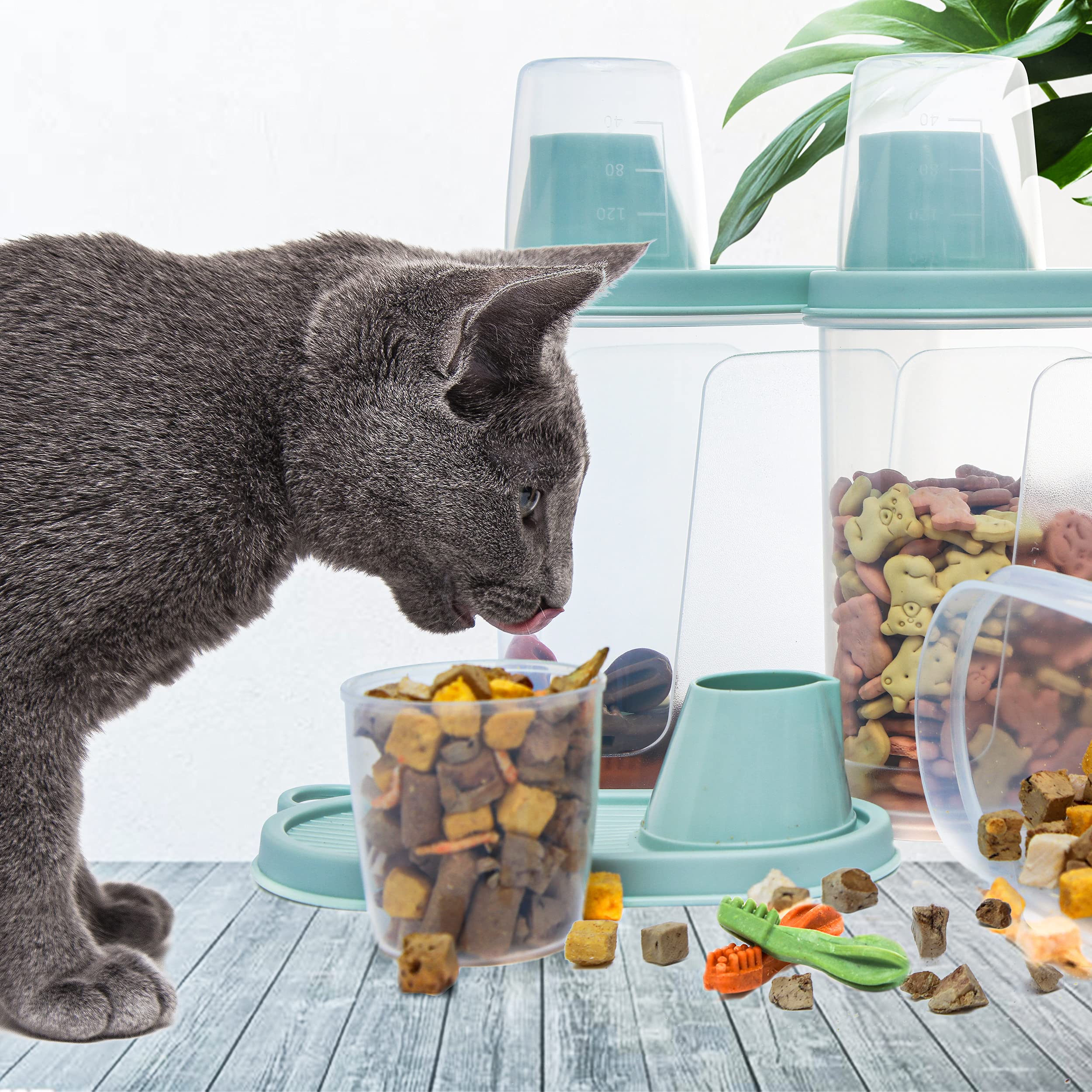 Citylife 3 PCS Pet Food Container Airtight 1.8 LB Plastic Cat Food Container for Dry Food Small Dog Food Containers with Pour Sp