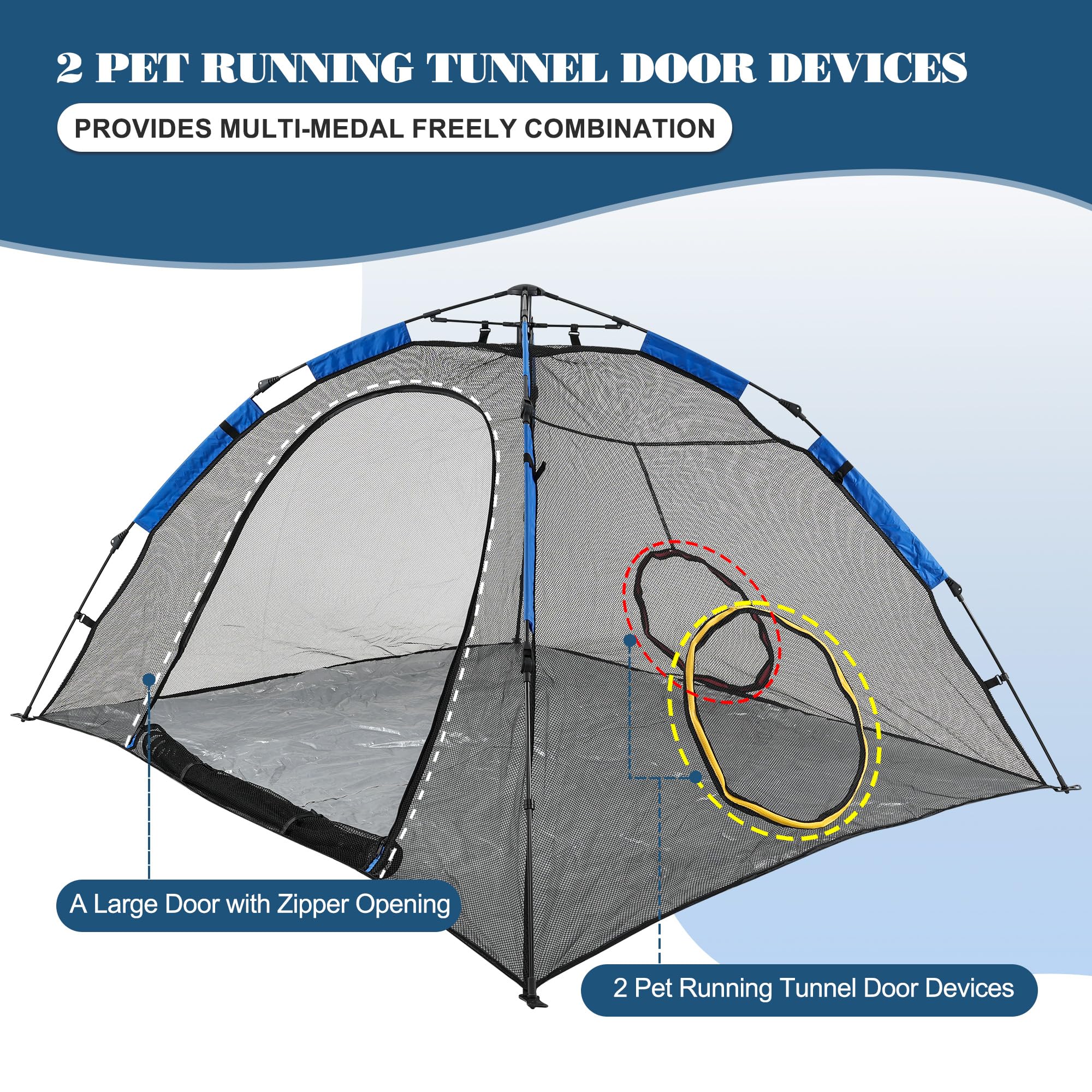 Petease Outdoor Cat Enclosure -Portable Pet Playpen For Outside With Cat Tunnel, Cube Combo,Pet Cage For Cats, Kittens, Dogs And