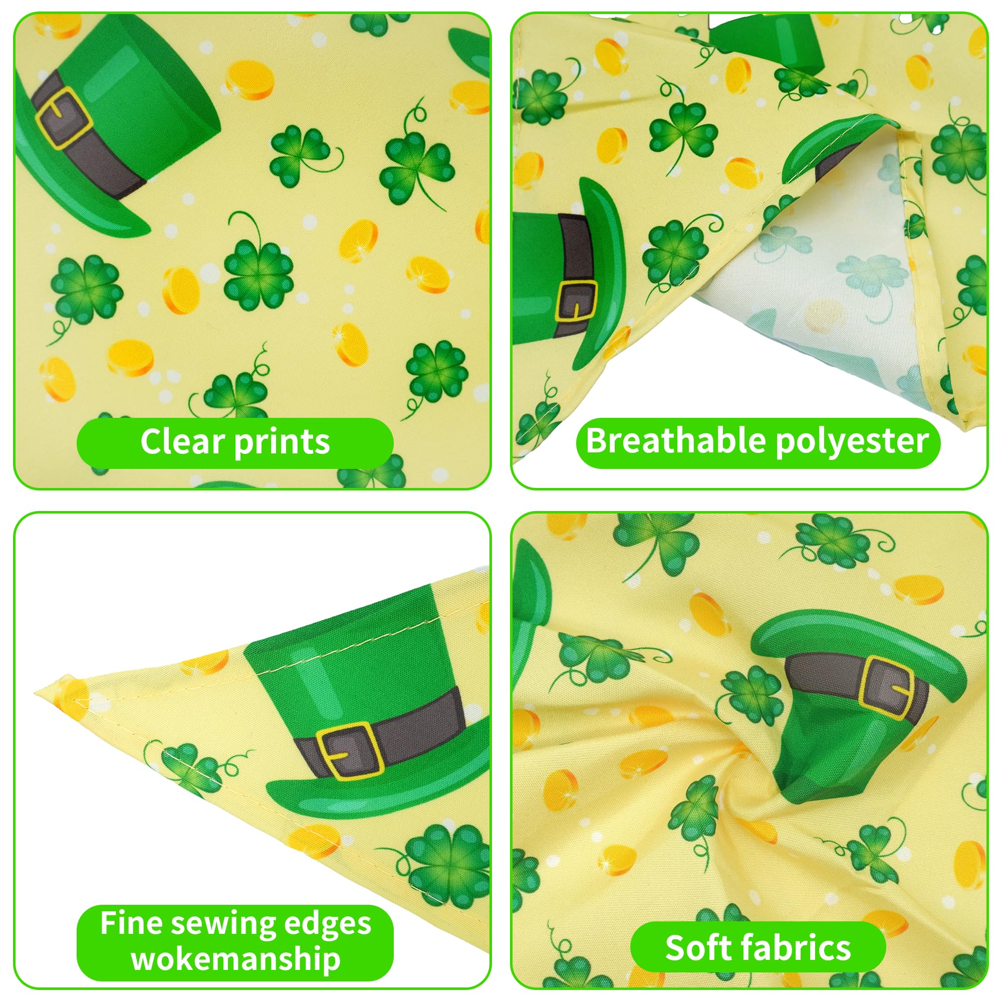 Pai Sence Easter Dog Bandanas Bulk St.Patrick's Day Dog Bandanas for Small Dogs Breed 30 Pcs Adjustable St.Patrick's Day and Eas
