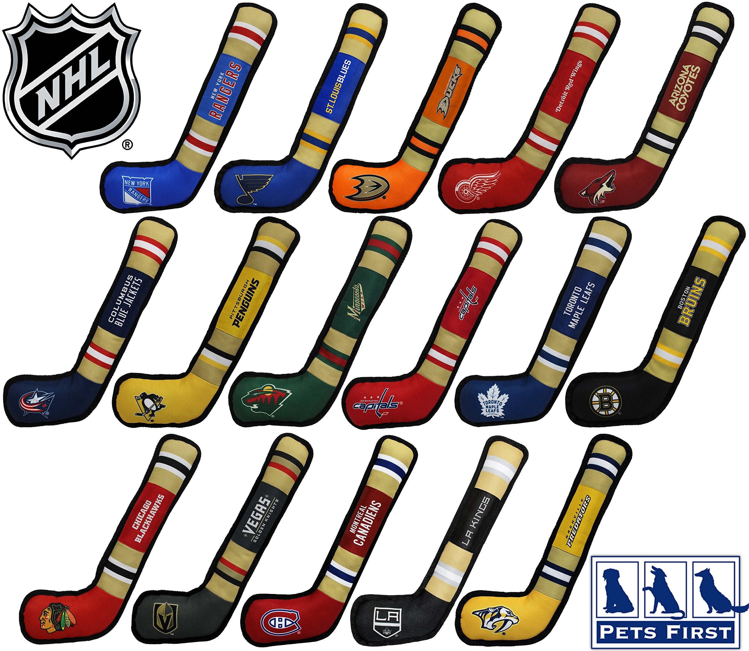 Pets First Nhl Vancouver Canucks Stick Toy For Dogs & Cats. Play Hockey With Your Pet With This Licensed Dog Tough Toy Reward!