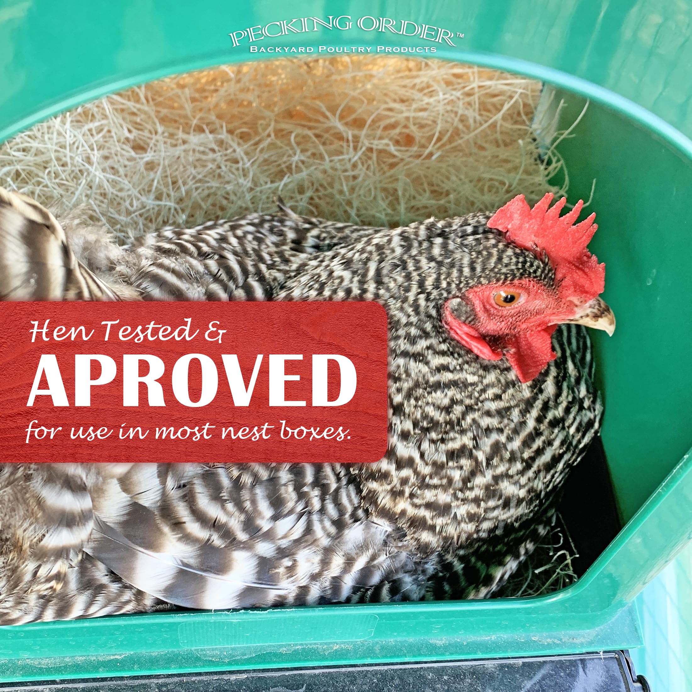 Nest Box Pads for Chicken Nesting Boxes - 13 x 13 Pads Made in USA from Sustainably Sourced Aspen Excelsior (5 Pack)