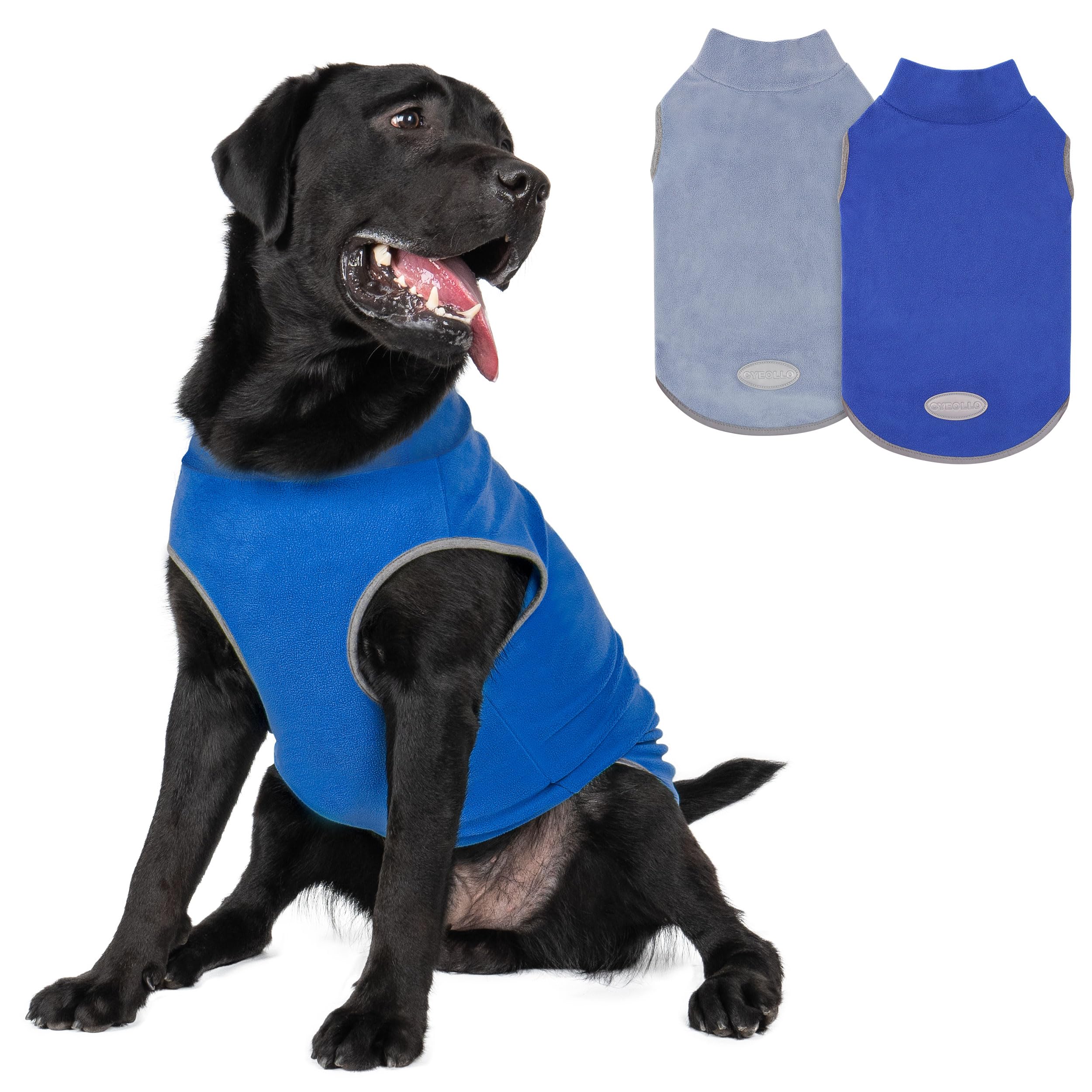 Cyeollo 2 Pack Fleece Dog Sweater Pullover Pet Sweatshirt Reflective Lightweight Dog Clothes Sweaters For Large Dogs Boy Girl Pe