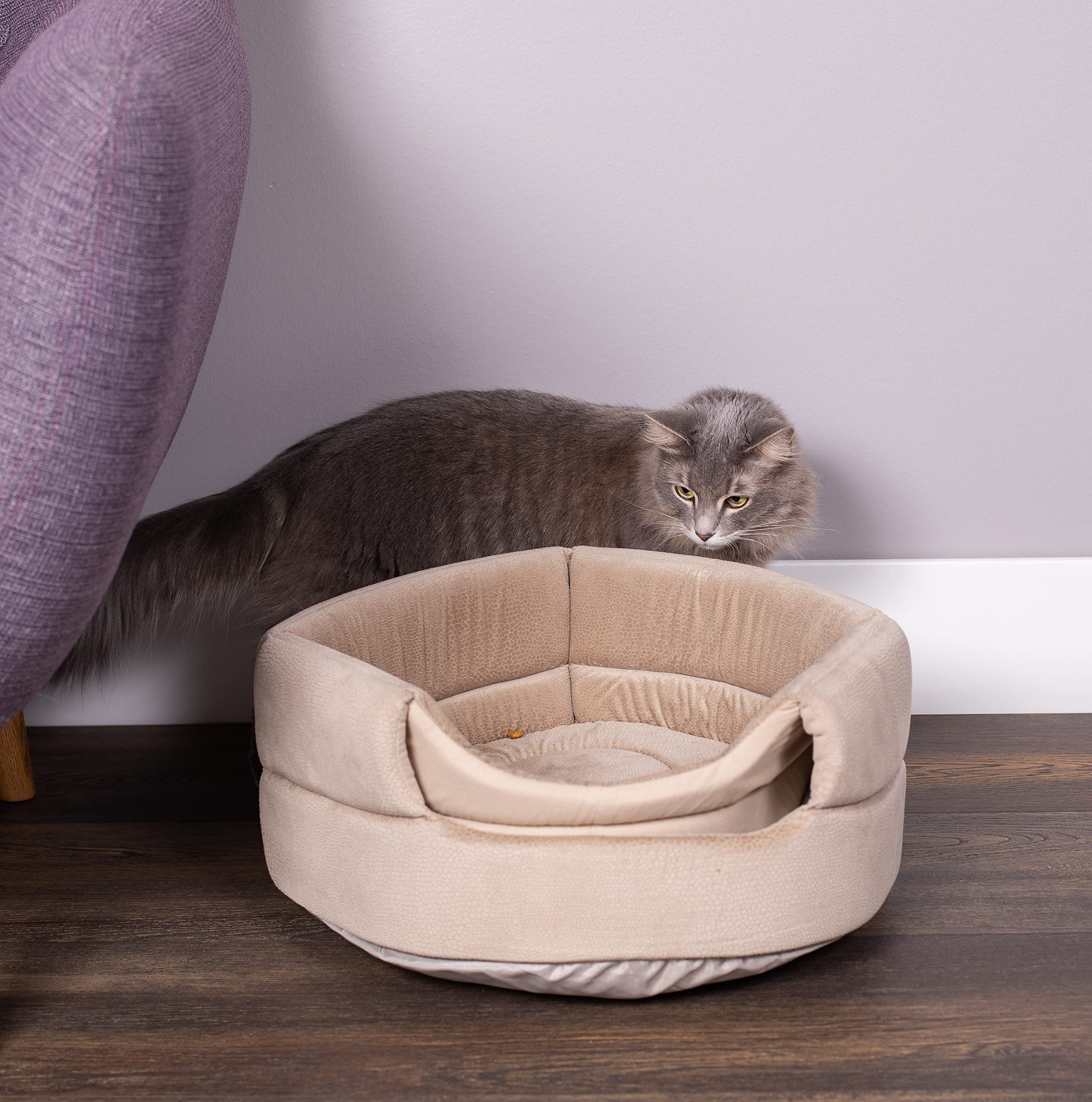 Birdrock Home 2 In 1 Pet Bed For Cats Or Small Dogs - Cozy Cat Cave Or Plush Dog Bed - Indoor Teepee House For Pets (15 Inch Wid