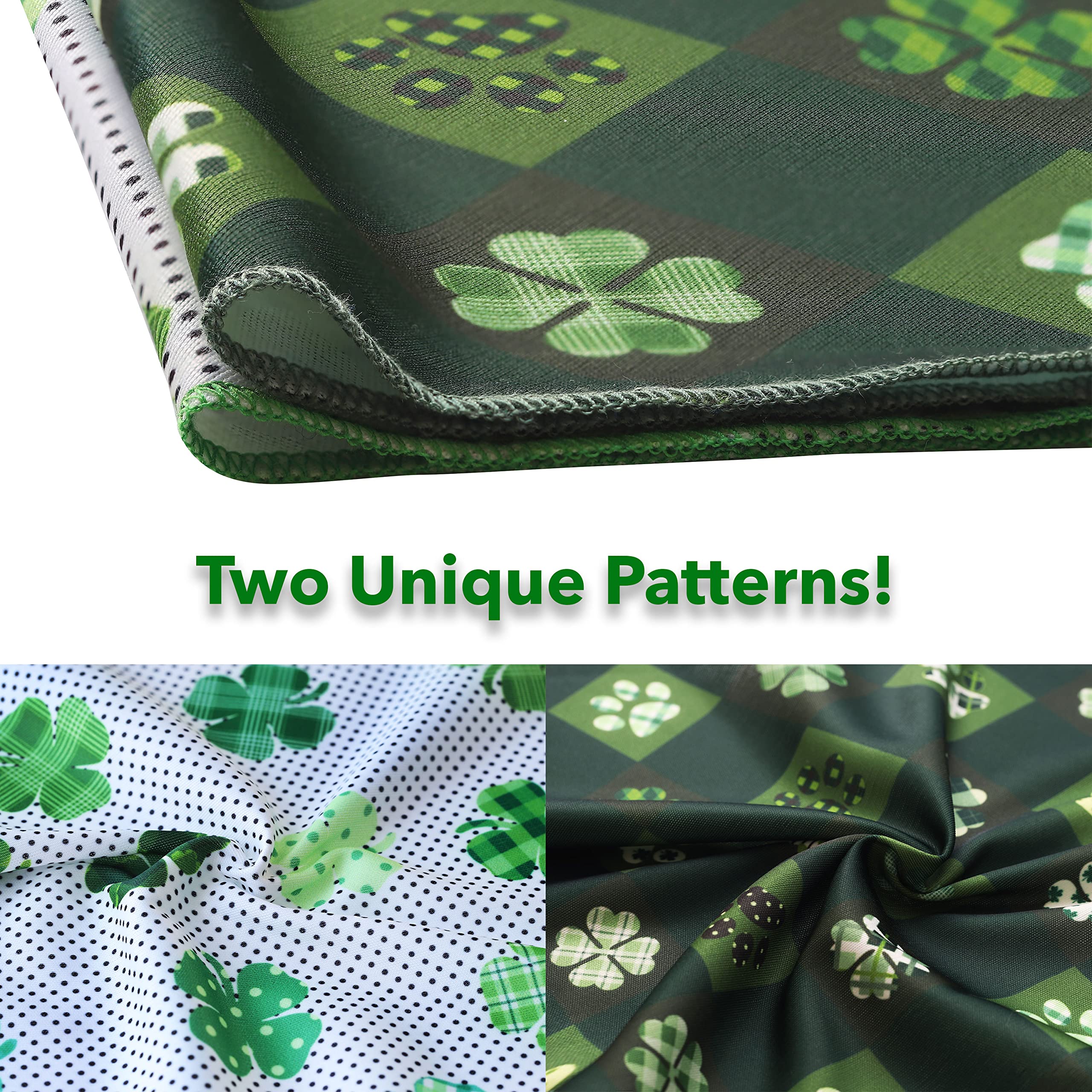 Odi Style St. Patrick'S Day Bandana For Dogs - 2 Pack Saint Patrick Day Dog Handkerchief With Shamrock Prints, Lucky Dog Bandanas For Small, Medium, Large Dogs, Puppy Accessories, Green Scarfs