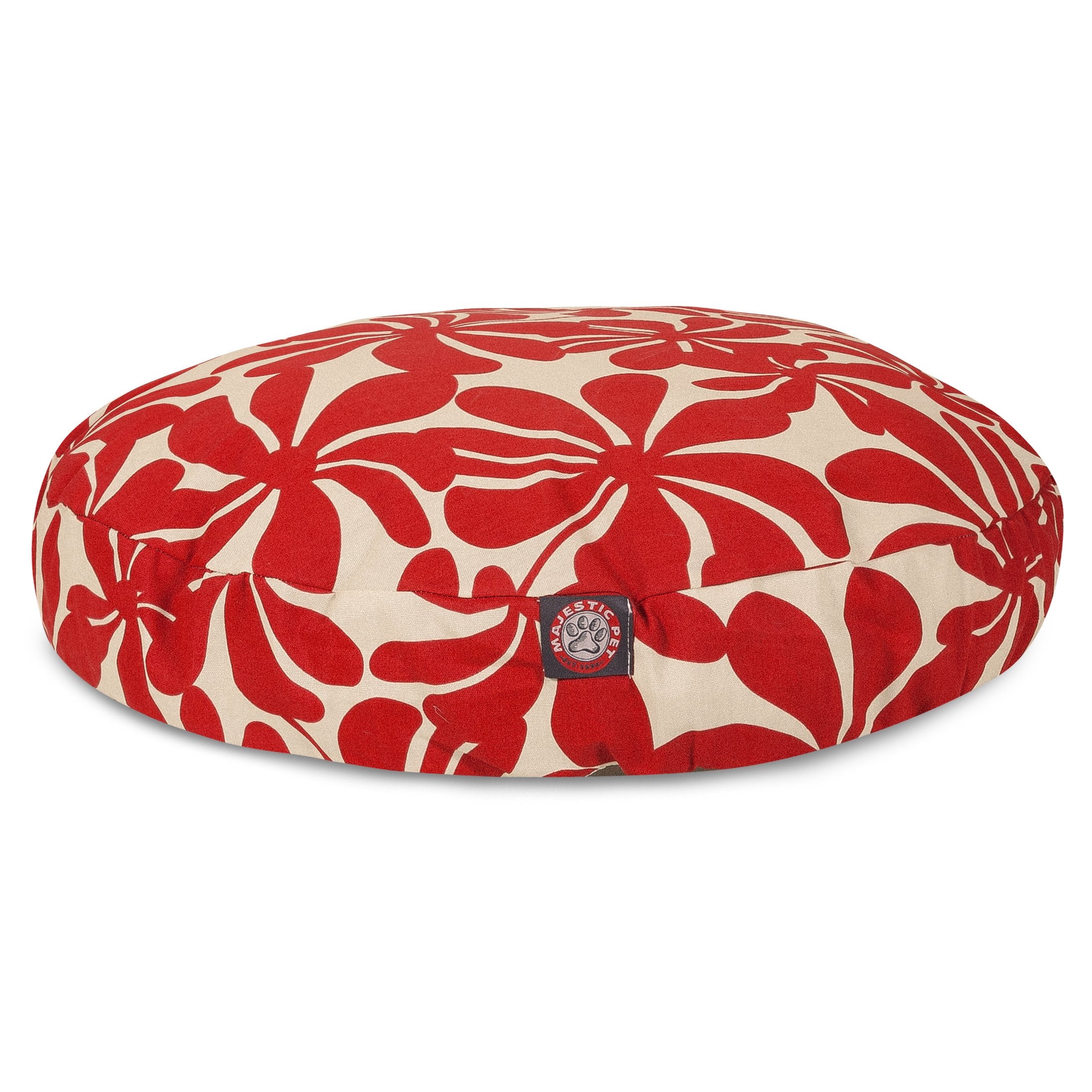 Red Plantation Small Round Indoor Outdoor Pet Dog Bed With Removable Washable Cover By Majestic Pet Products