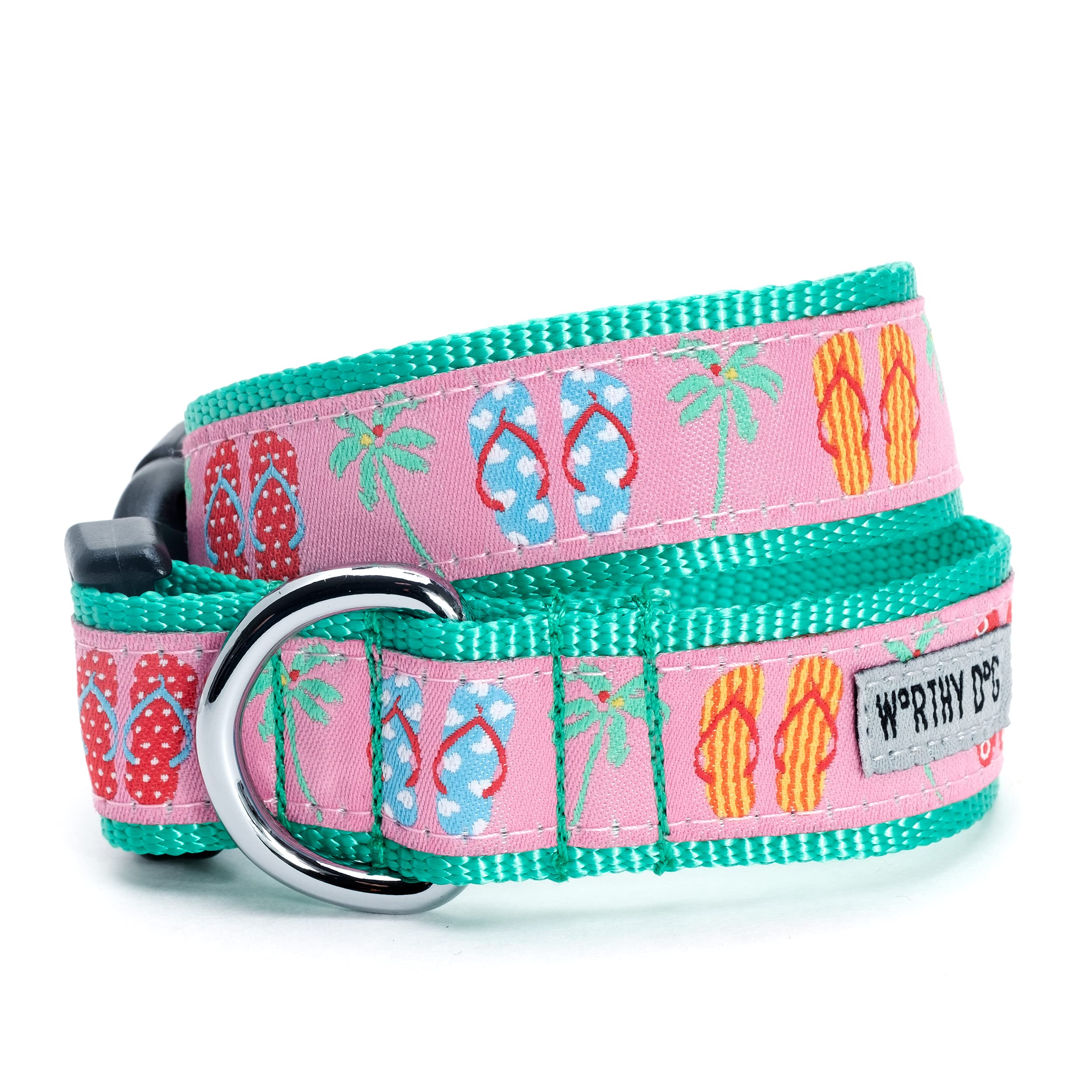The Worthy Dog Flip Flops Dog Collar, Adjustable And Comfortable Nylon Pets Collar With Strong Quick Release Buckle Fits Medium 