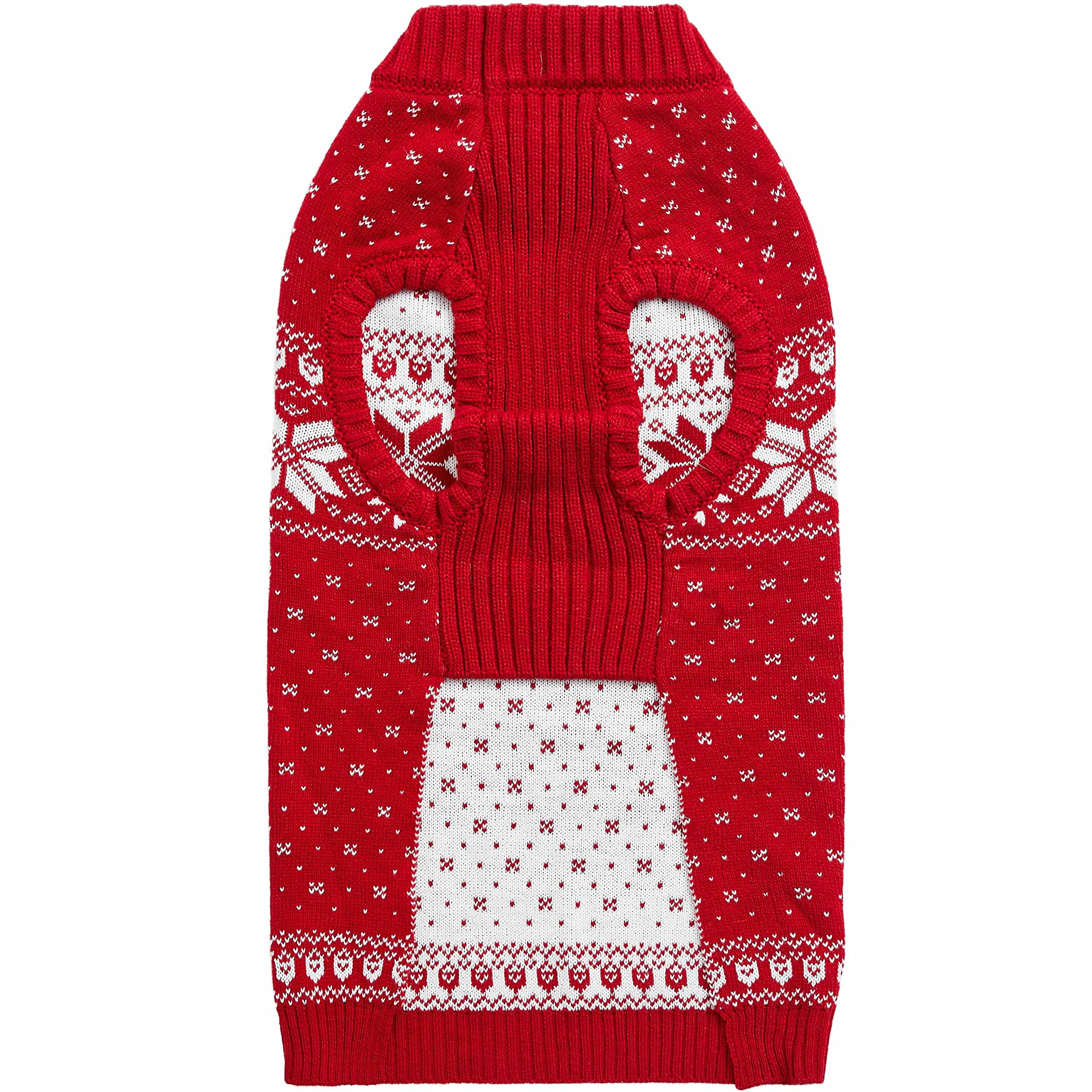 Blueberry Pet Christmas Snowflakes Holiday Festive Pullover Dog Sweater, Back Length 12', Pack Of 1 Clothes For Dogs