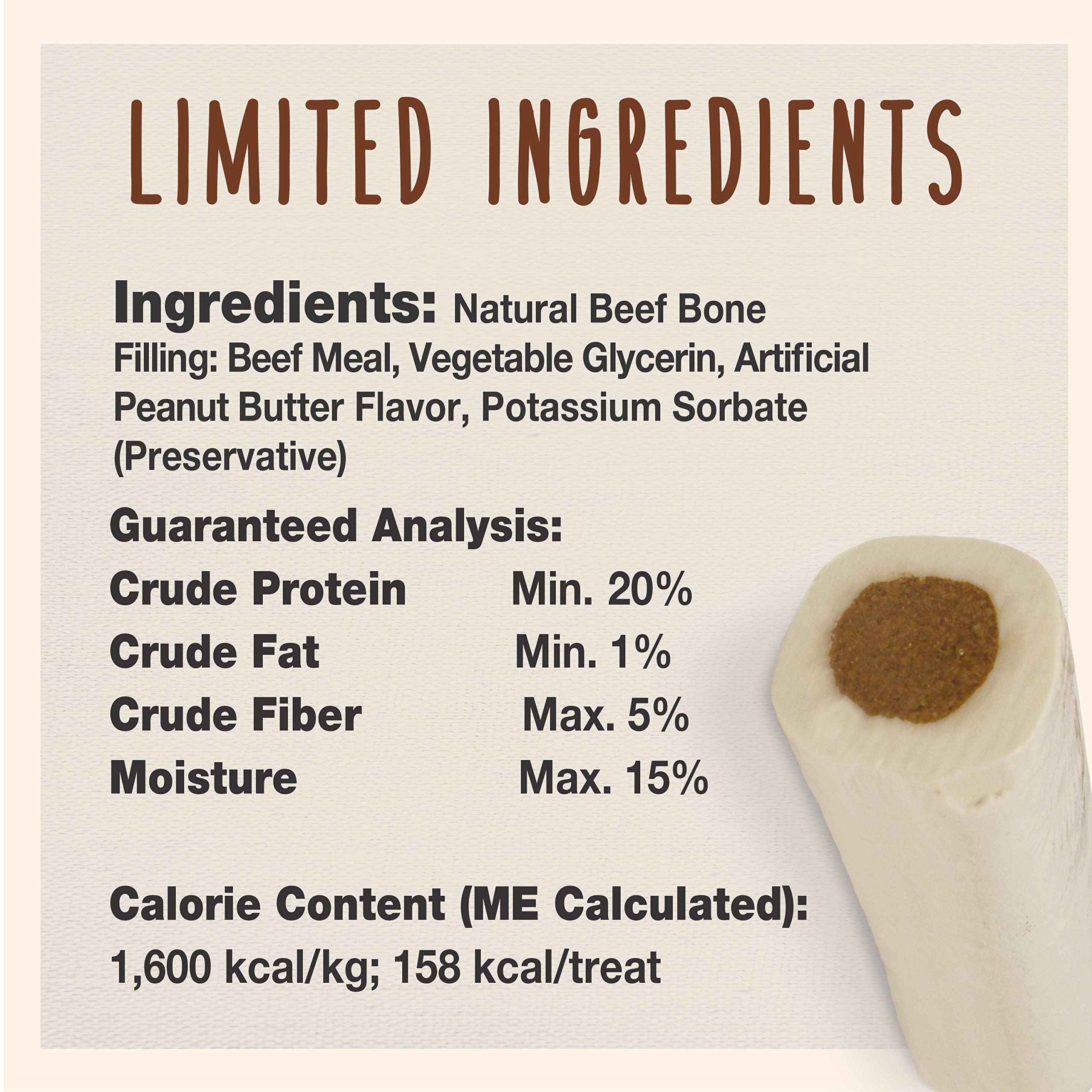 Cadet Junior Stuffed Shin Bones - Highly Digestible, High Protein, Long-Lasting Dog Chew Bone for Aggressive Chewers, Supports D