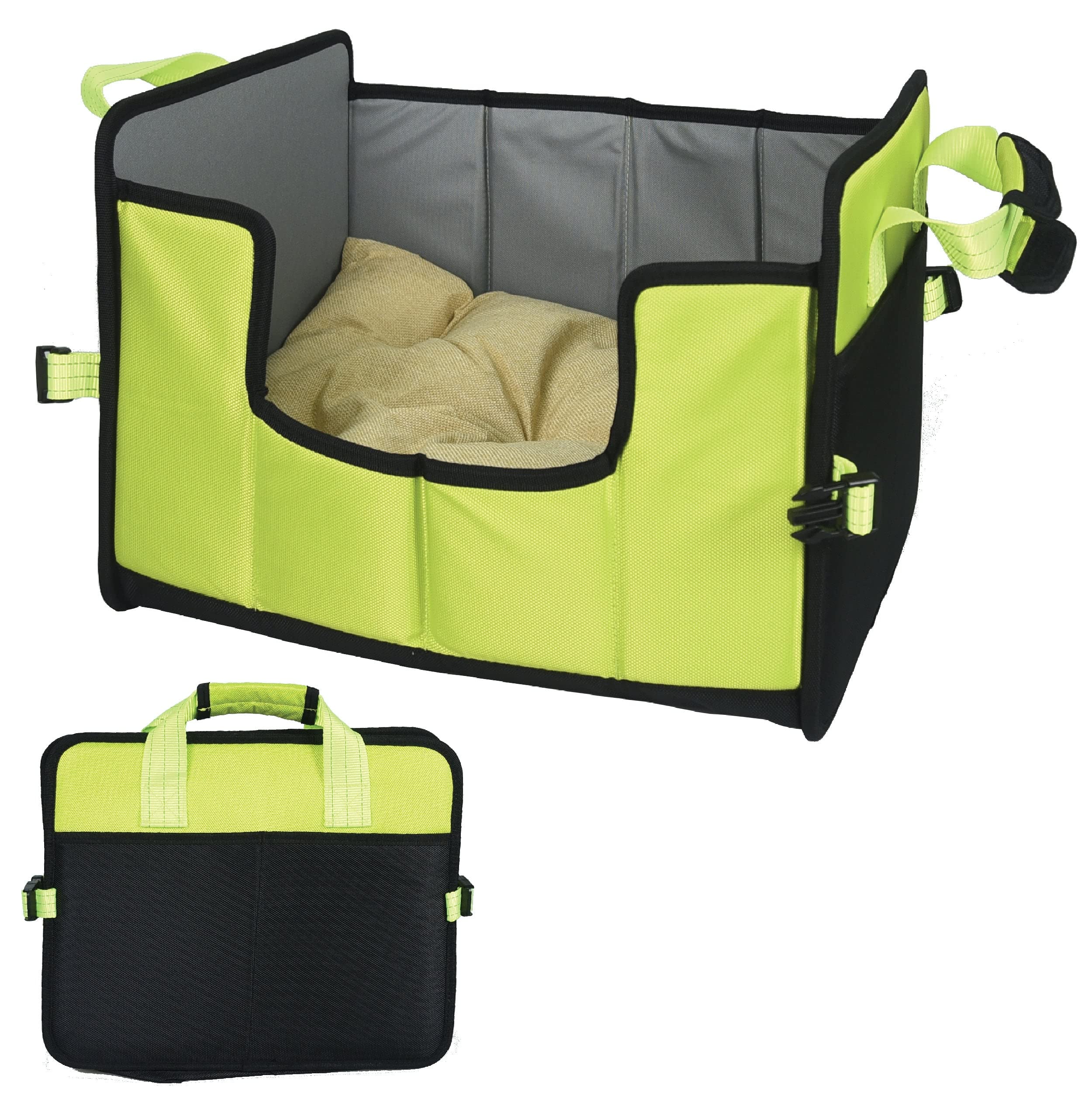 Pet Life Travel-Nest Folding Travel Cat And Dog Bed, Sm, Green