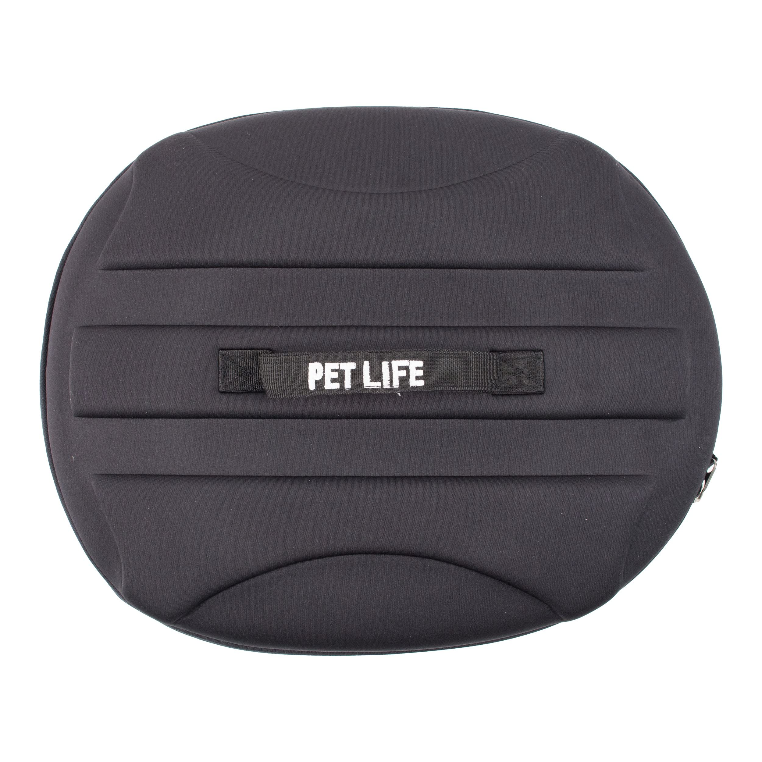 Pet Life Circular Shelled Travel Pet Carrier - Collapsible And Folding Airline Dog Carrier With Lightweight Military-Grade Durability With Included Shoulder Straps
